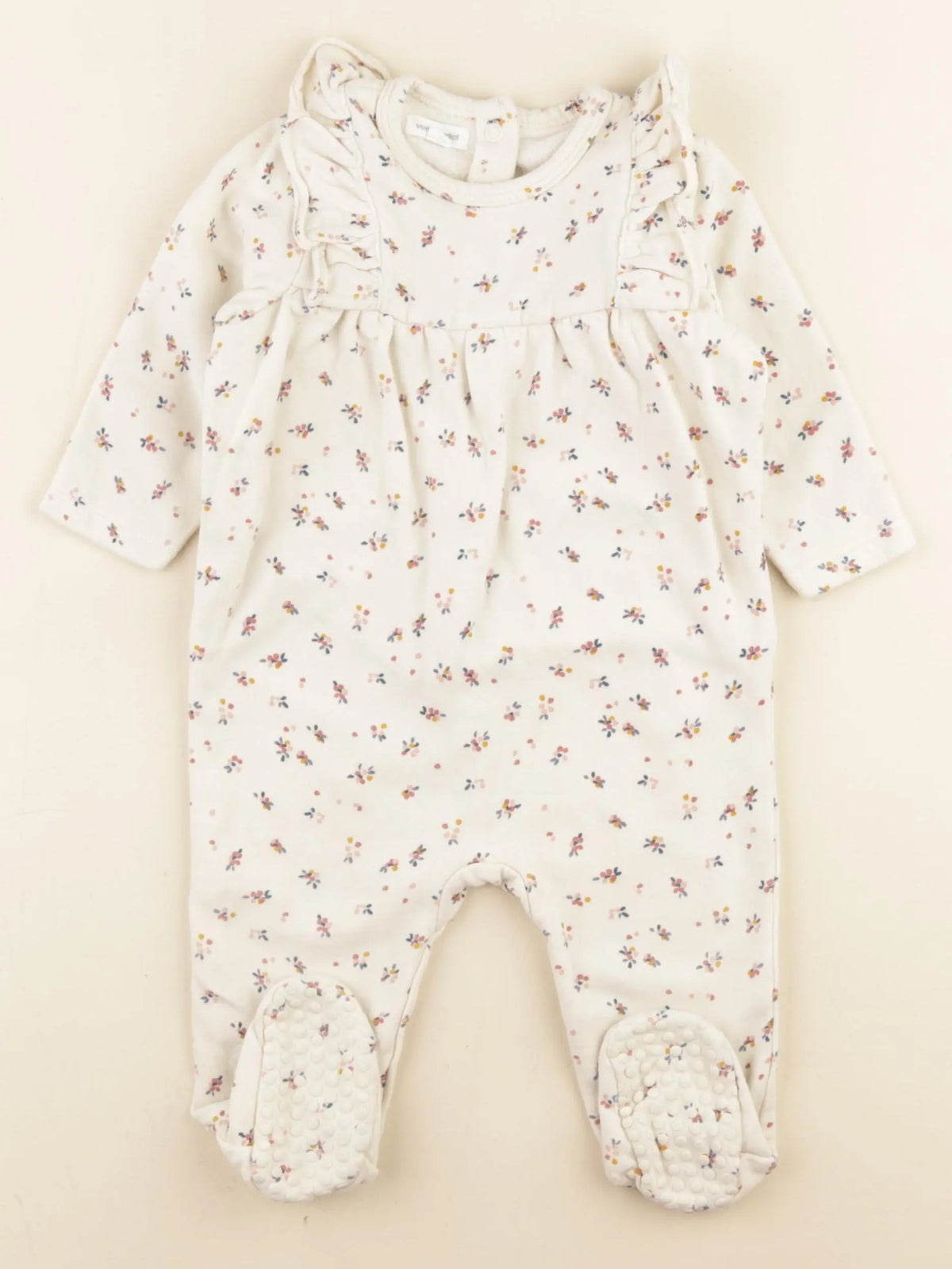 Vertbaudet - pyjama coton beige - 12 mois