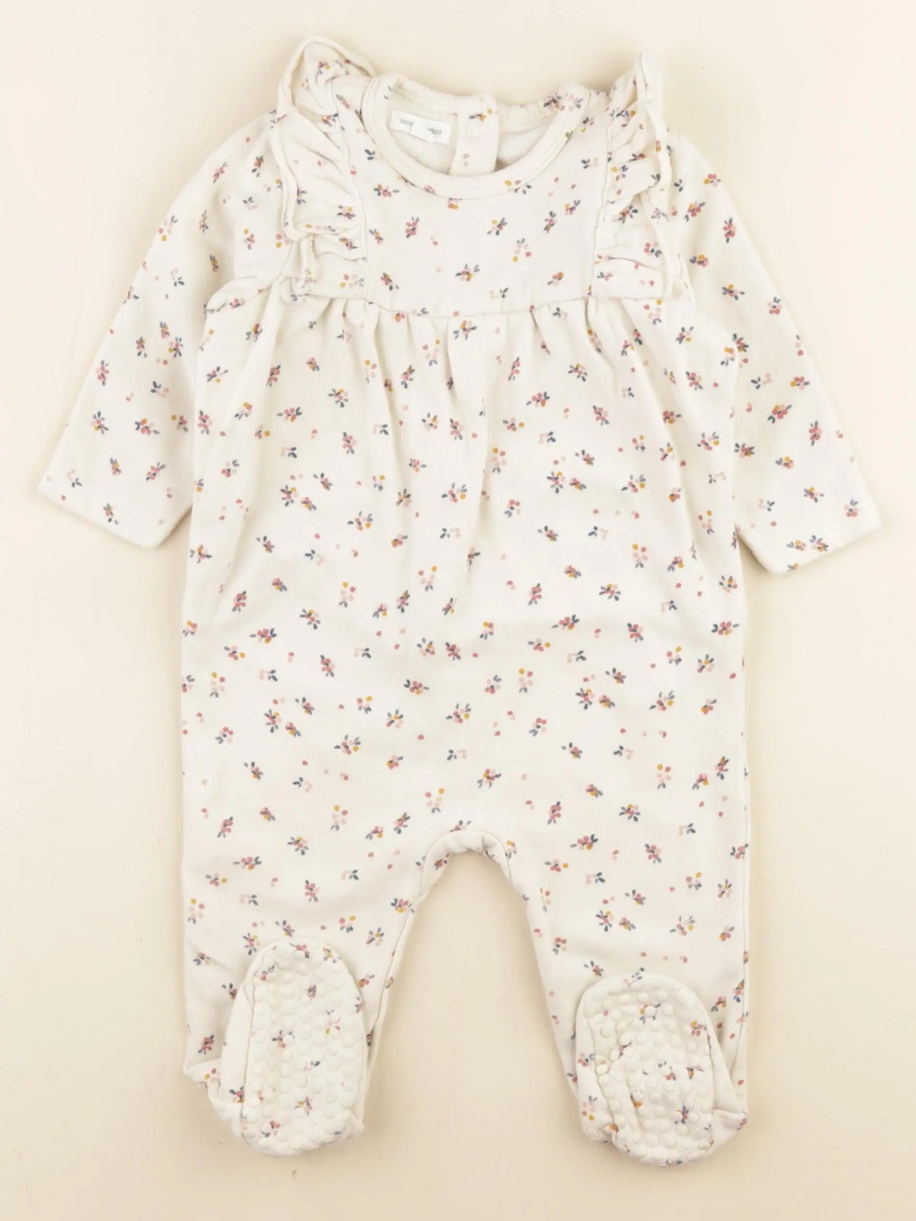 Vertbaudet - pyjama coton beige - 12 mois