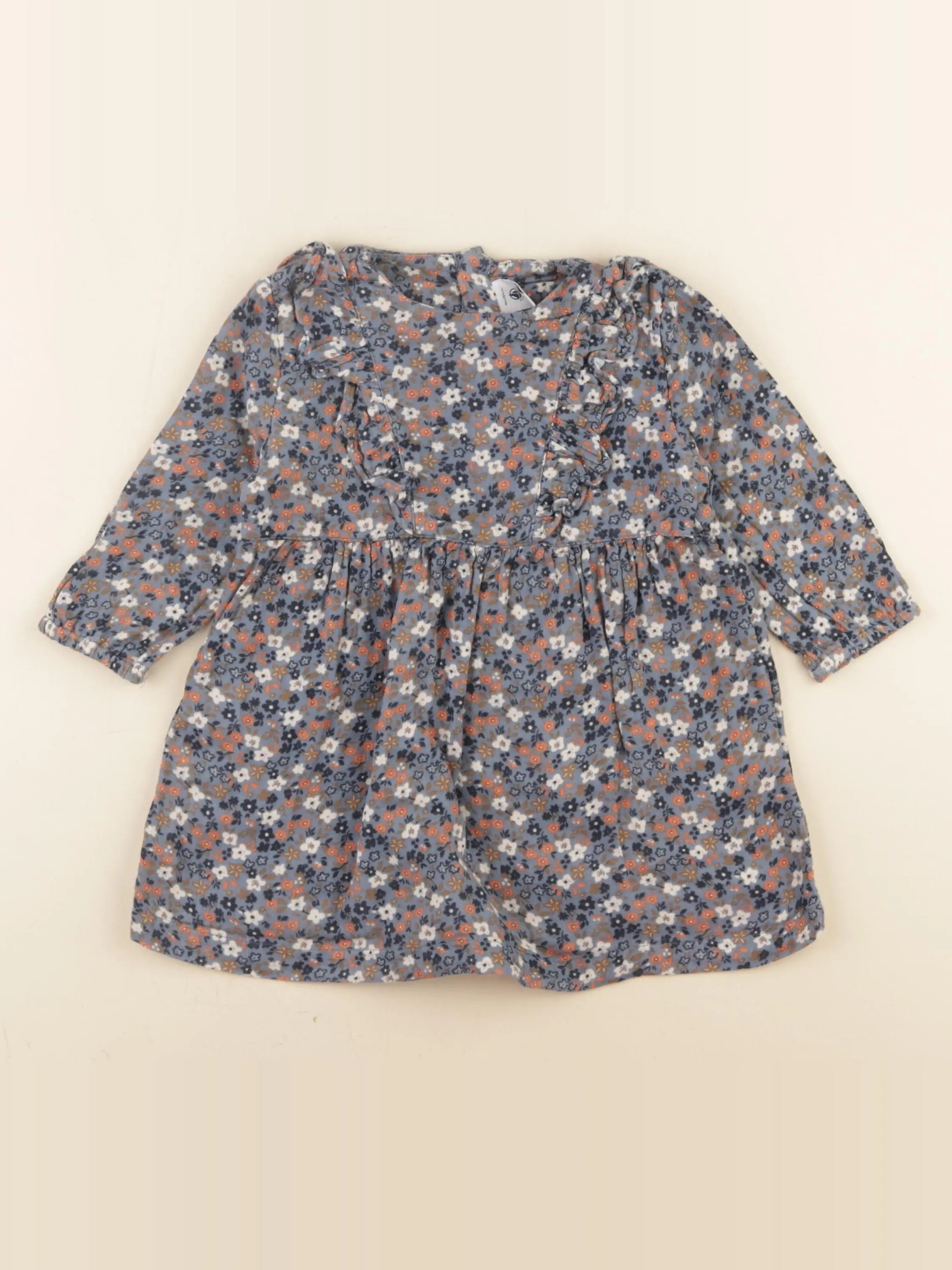 Petit Bateau - robe bleu - 18 mois