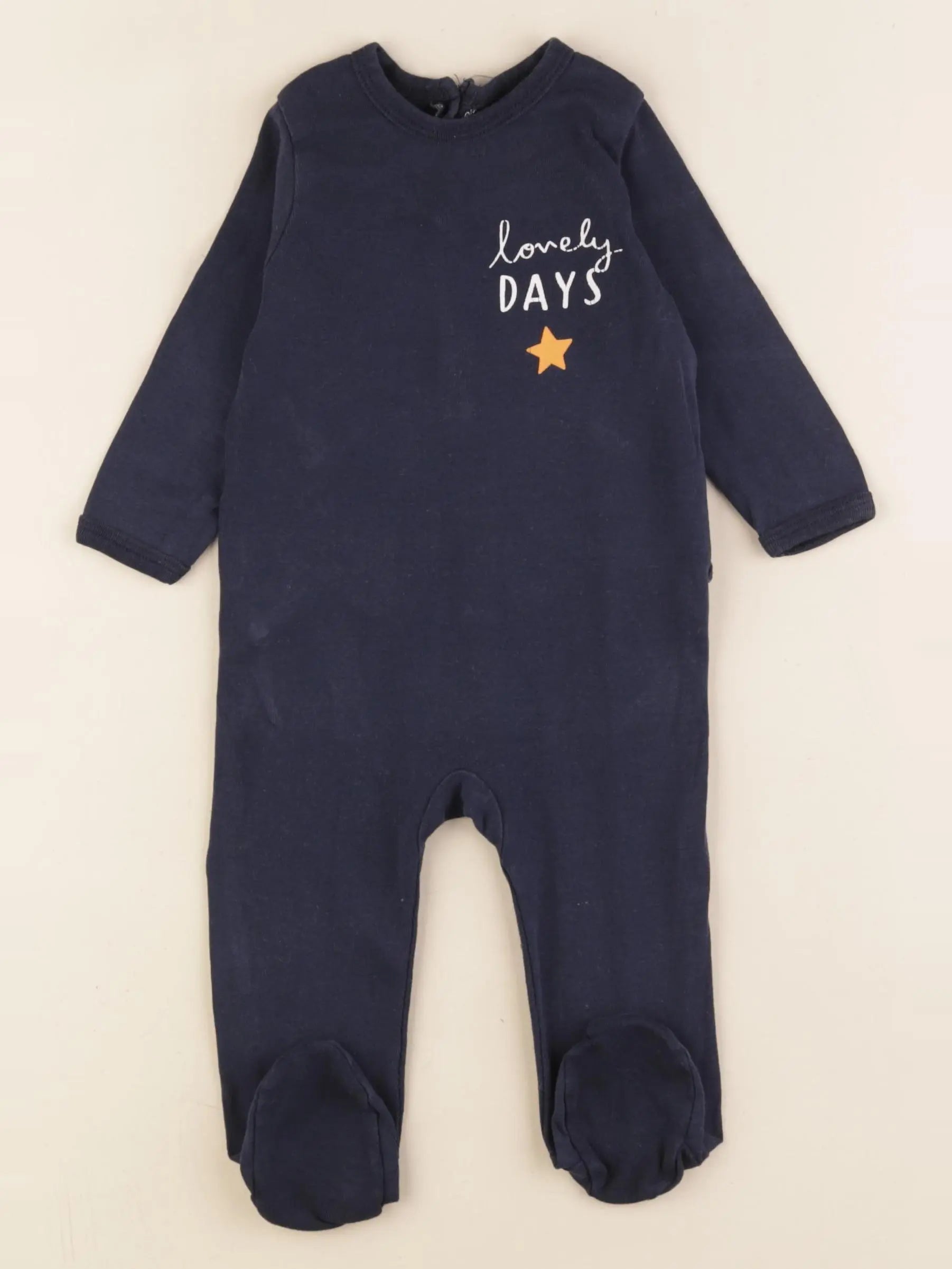 Vertbaudet - pyjama coton bleu - 6 mois