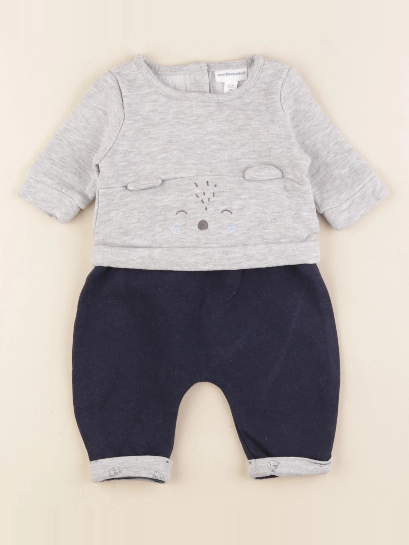 Vertbaudet - ensemble bleu - 1 mois