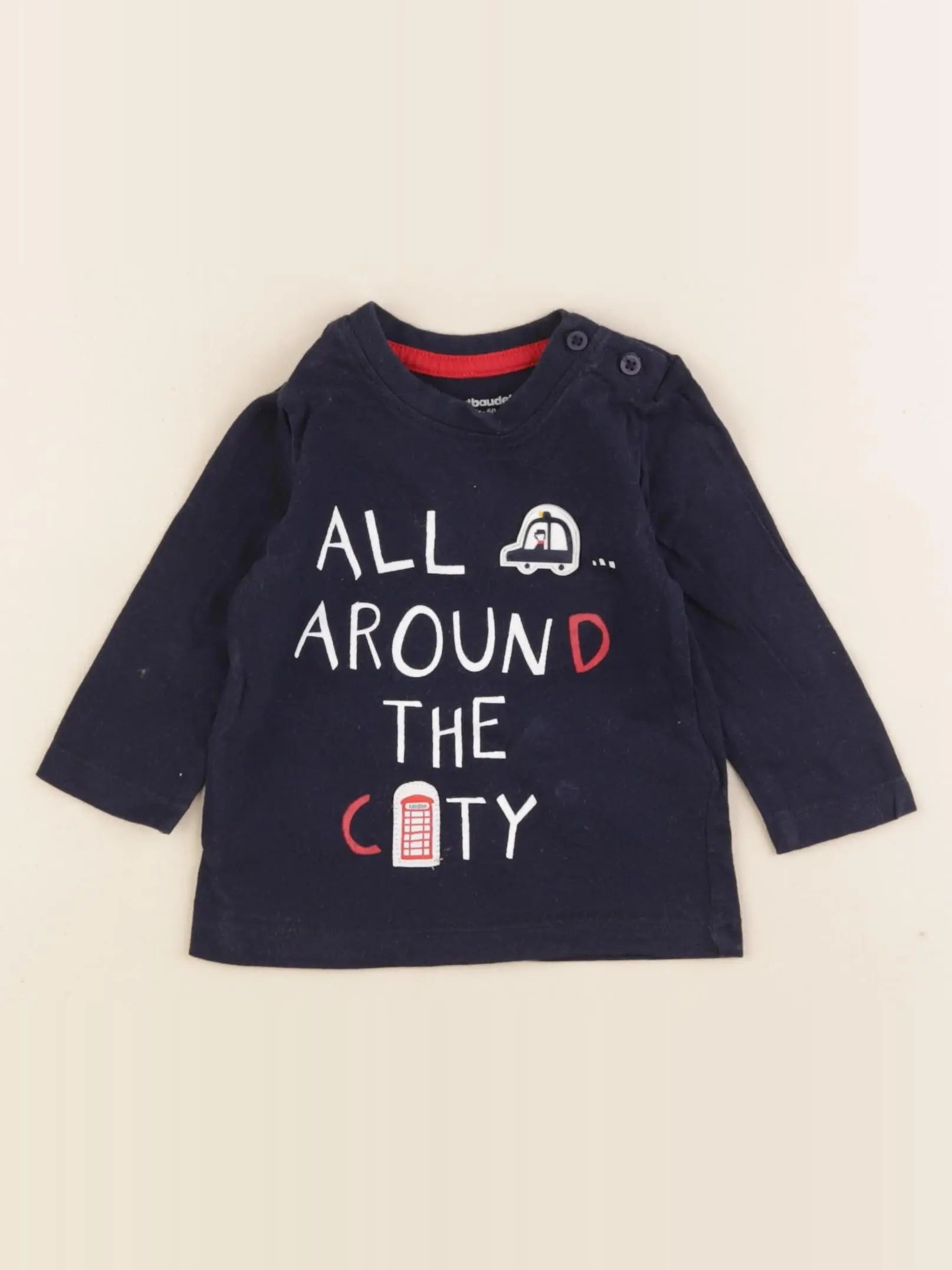 Vertbaudet - tee-shirt bleu - 3 mois