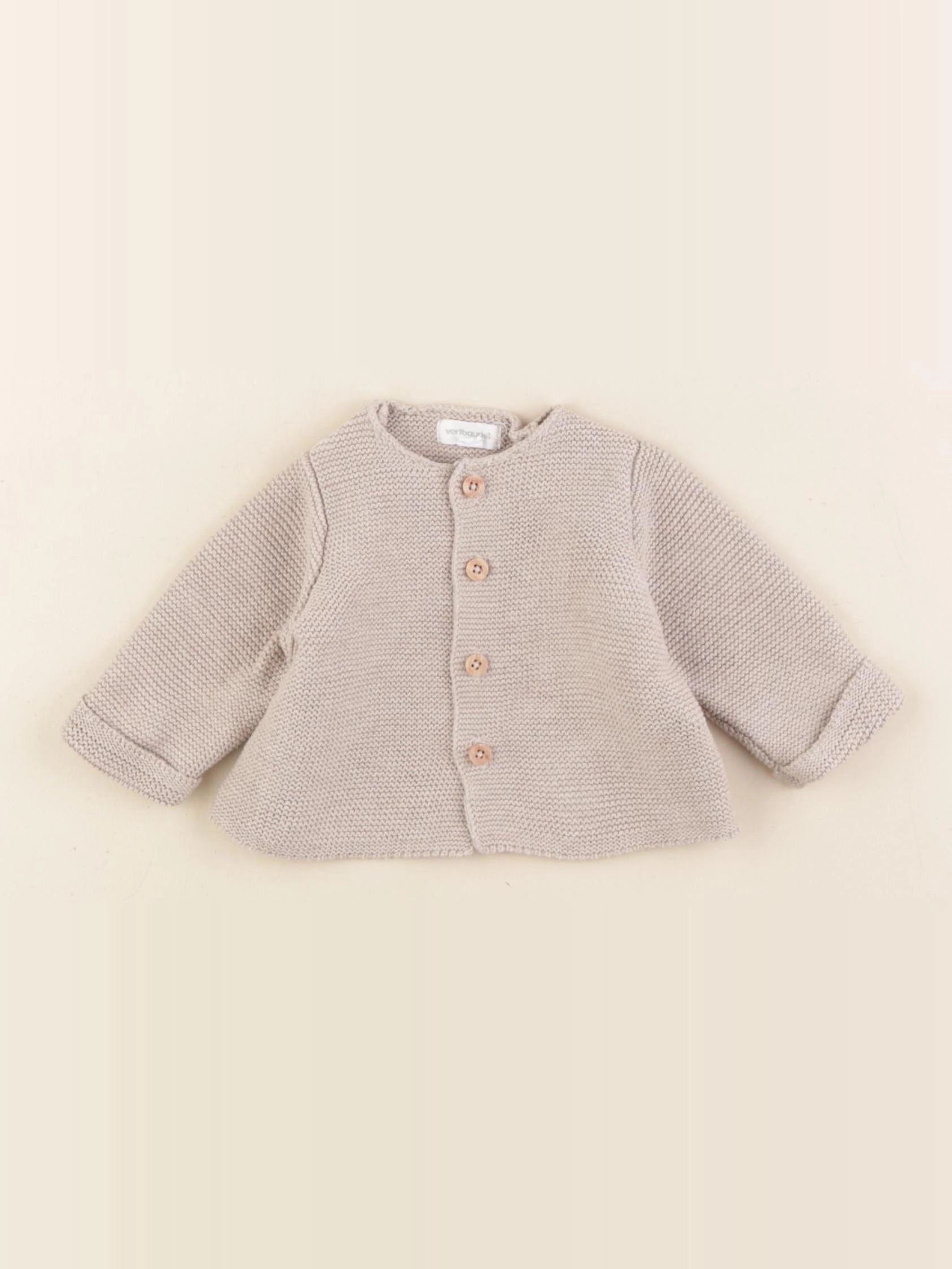 Vertbaudet - gilet marron - 1 mois