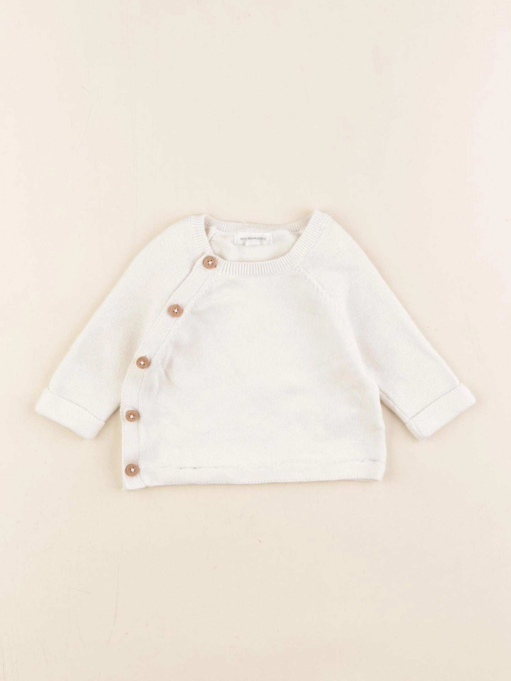 Vertbaudet - gilet blanc - 1 mois