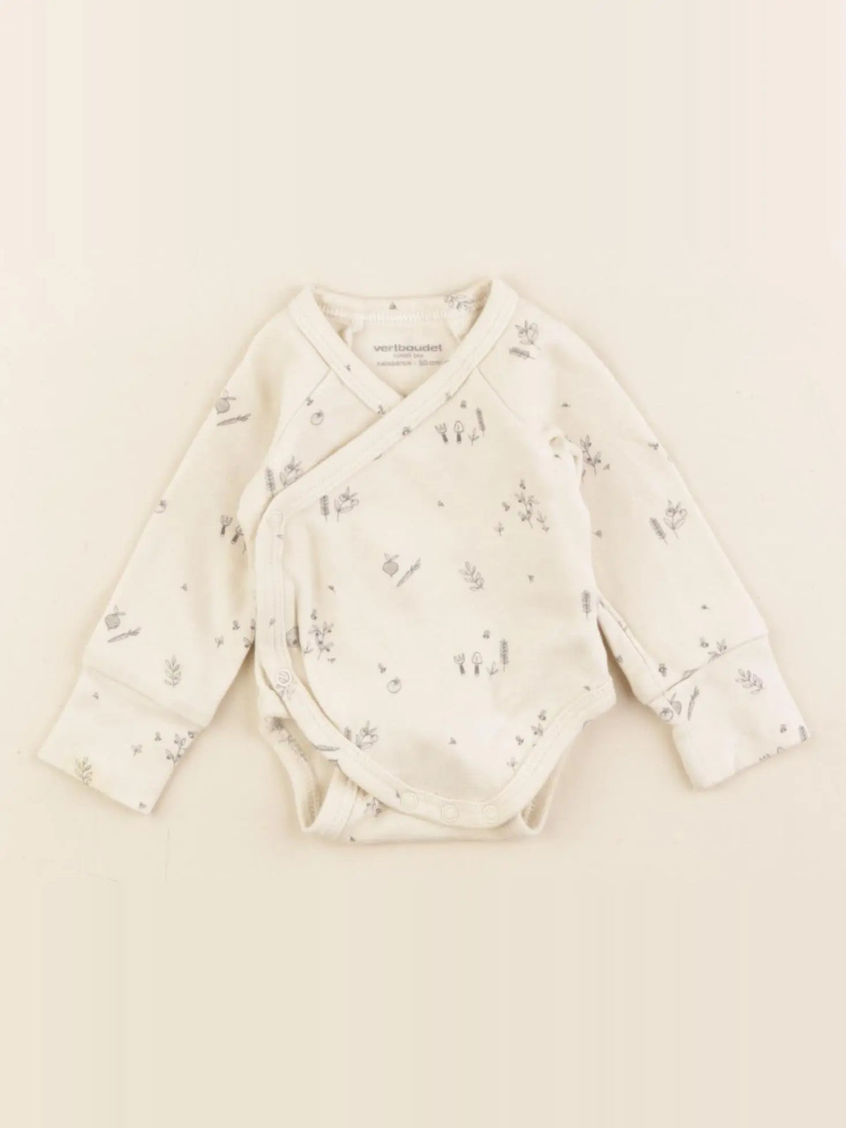 Vertbaudet - body marron - 0 mois