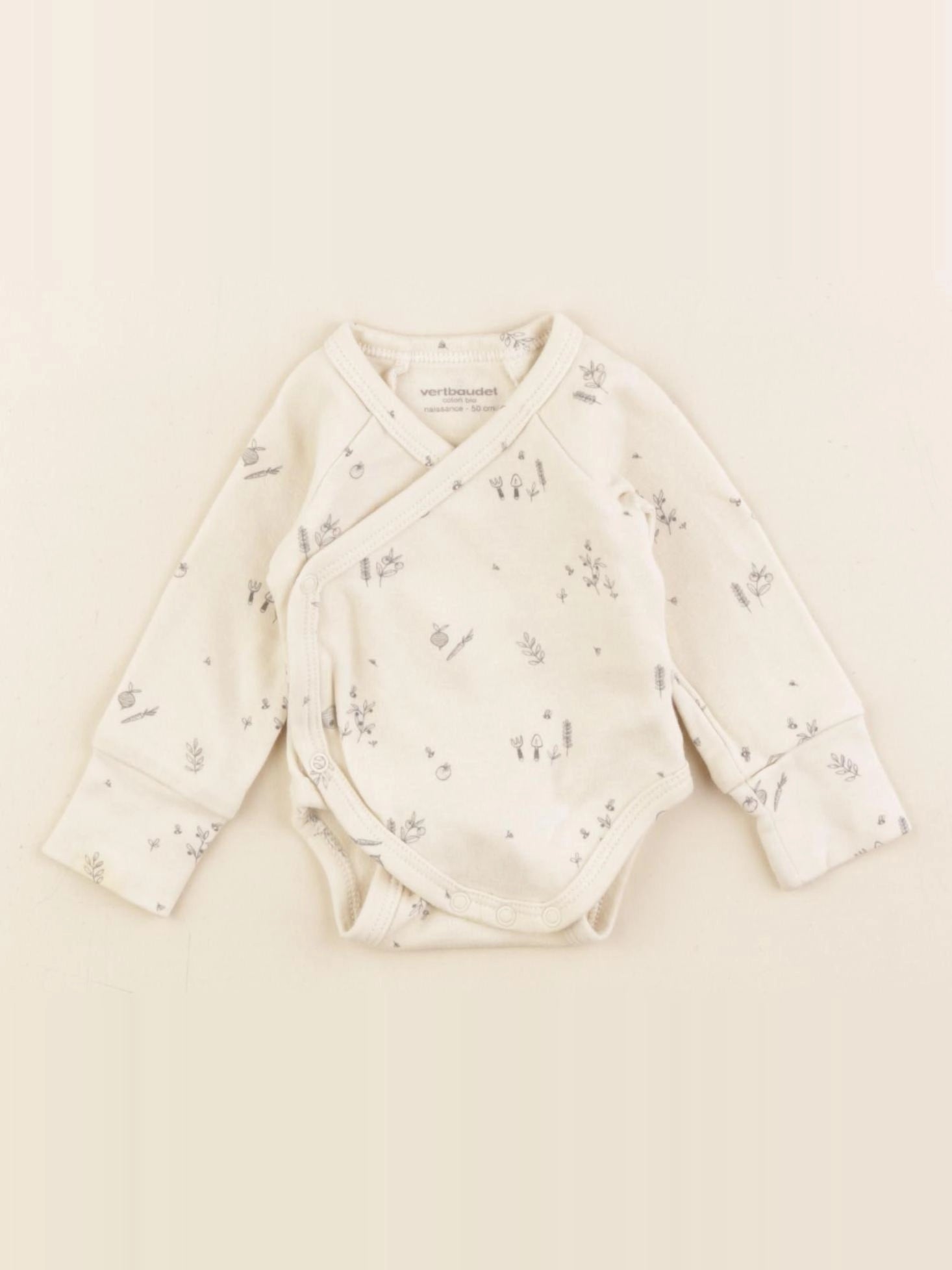 Vertbaudet - body marron - 0 mois