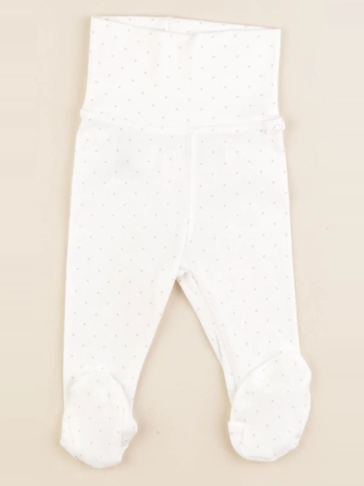 H&M - legging blanc, rose - 1/2 mois