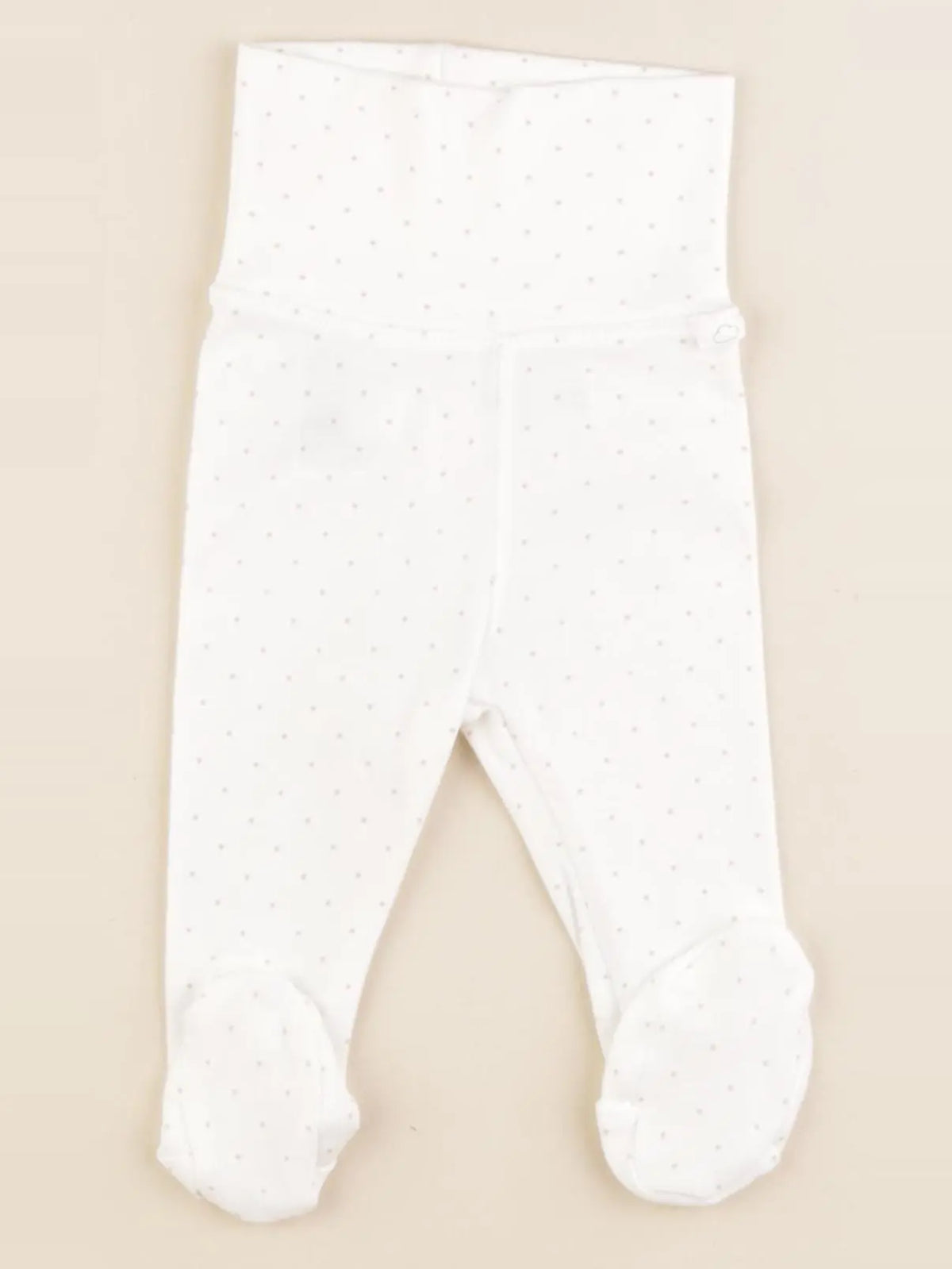 H&M - legging blanc, rose - 1/2 mois