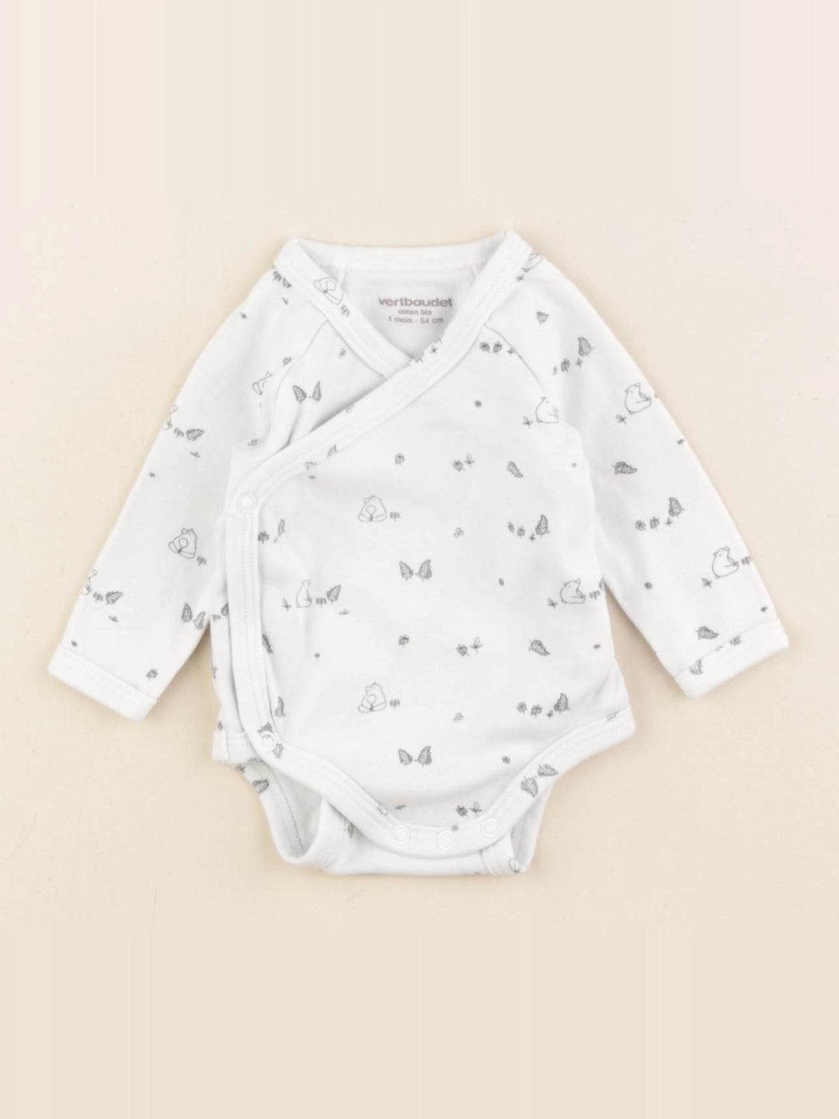 Vertbaudet - body blanc - 1 mois