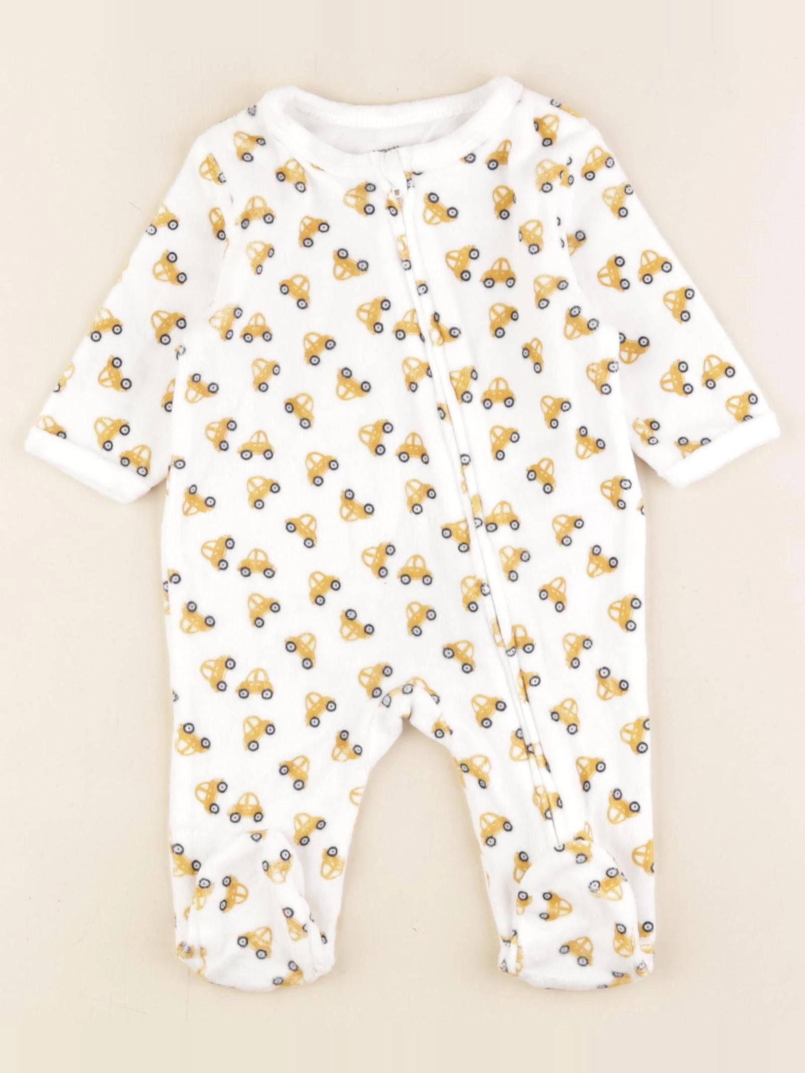 Vertbaudet - pyjama velours blanc - 3 mois