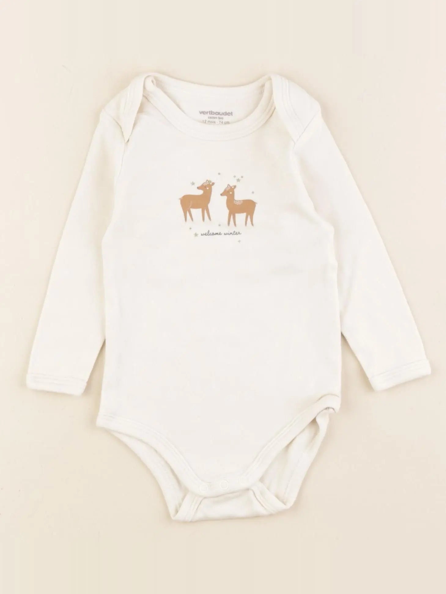 Vertbaudet - body beige - 12 mois