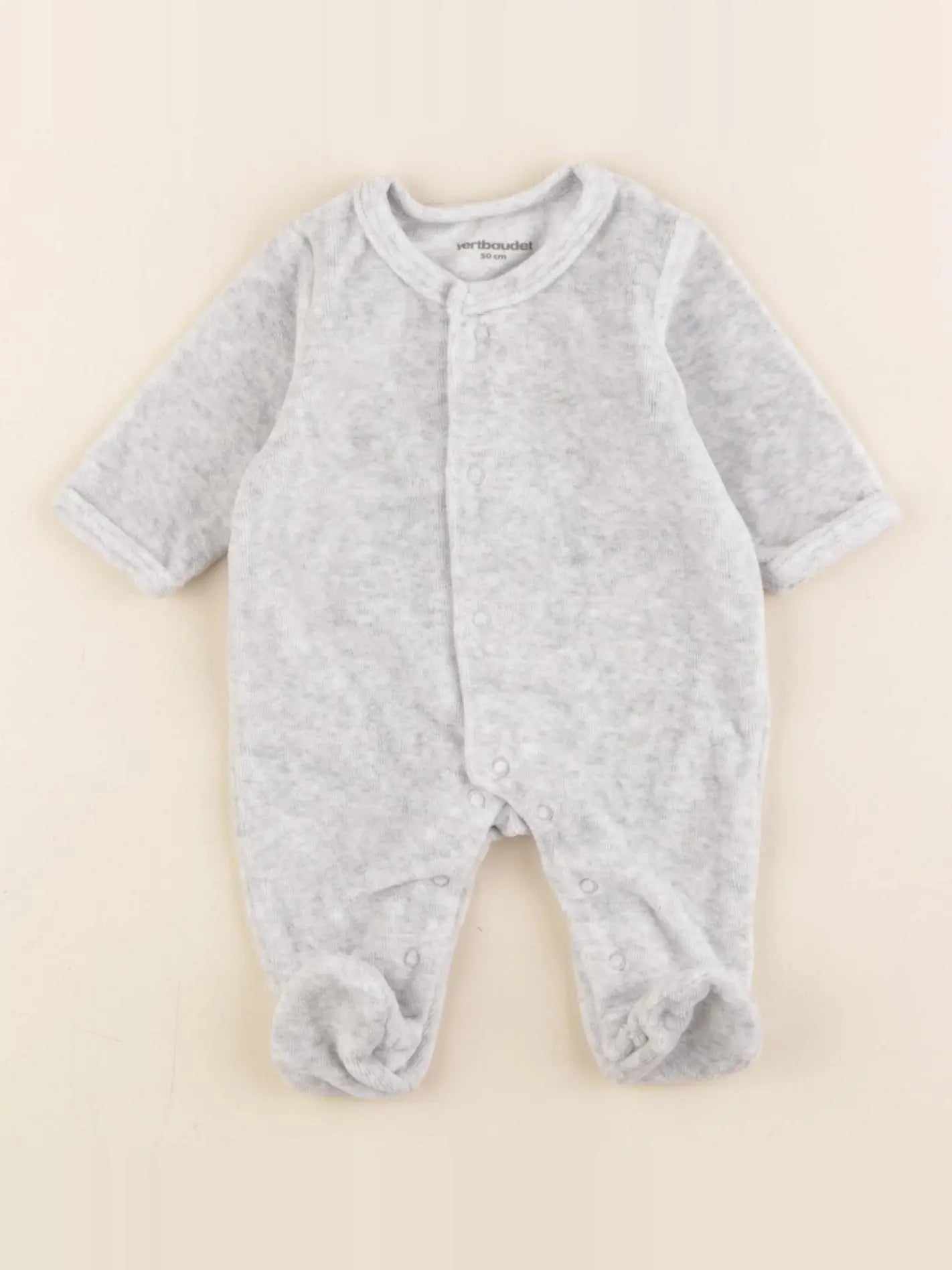 Vertbaudet - pyjama velours gris - 0 mois