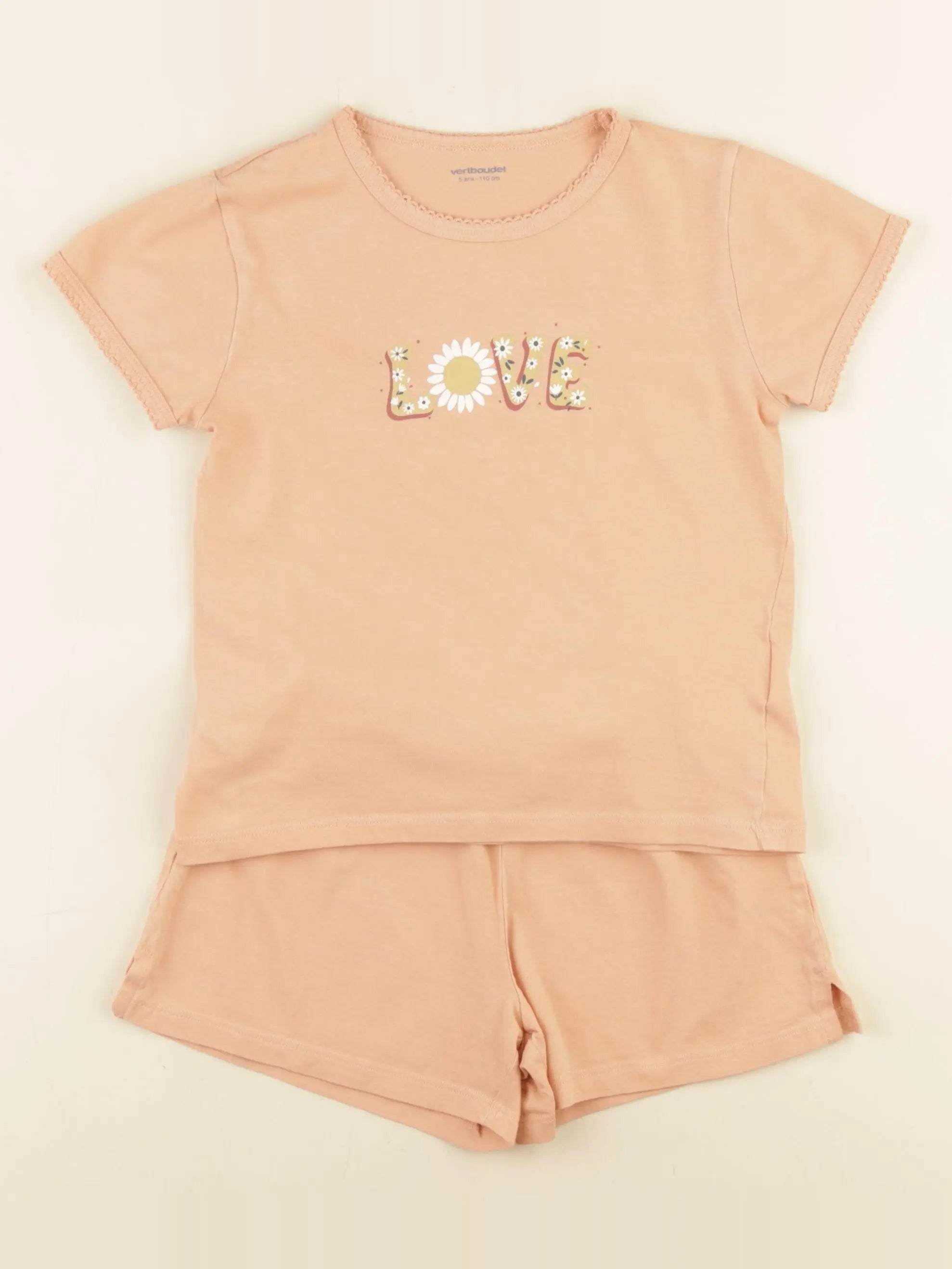 Vertbaudet - pyjama coton beige - 5 ans