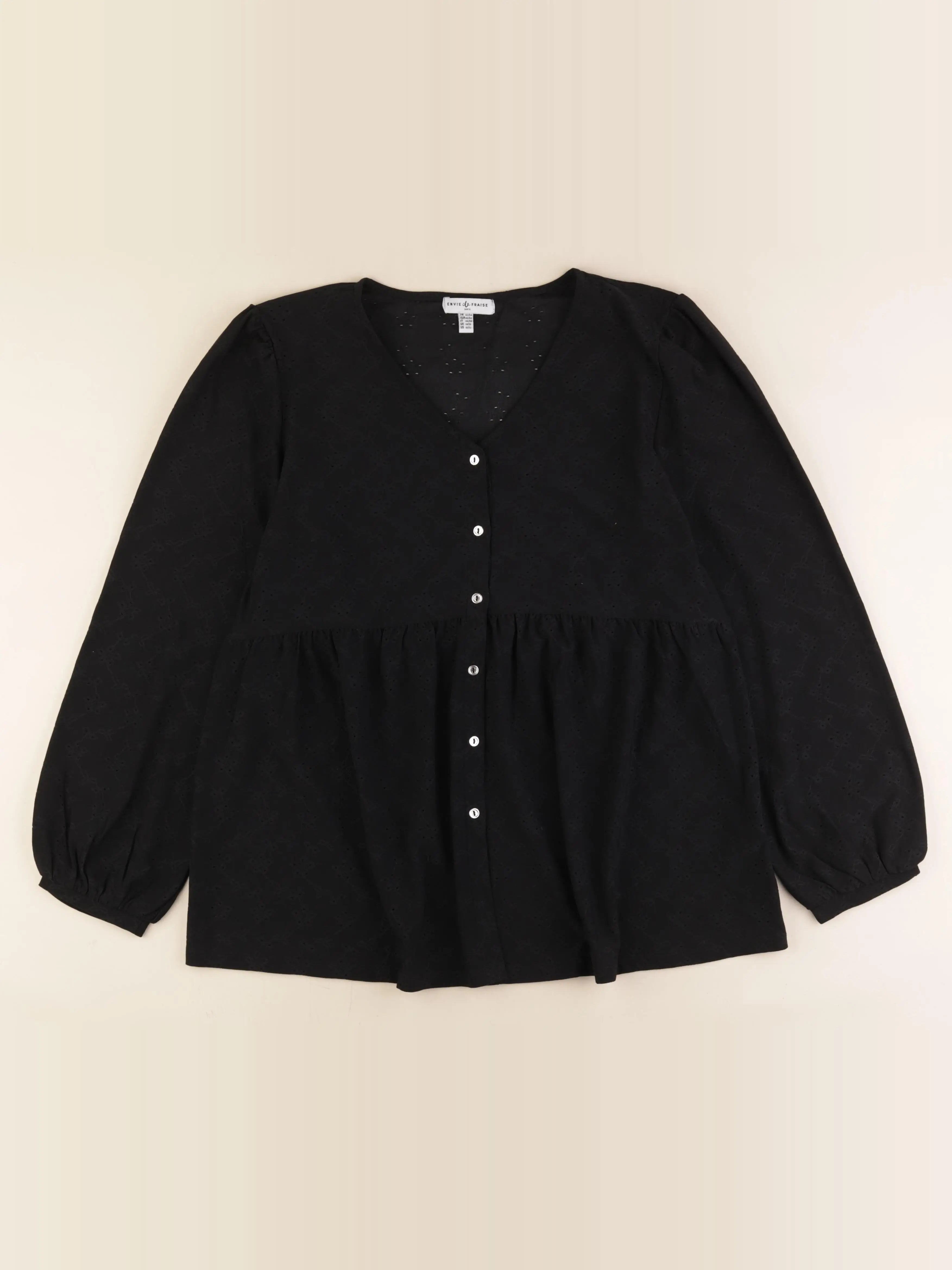 Envie de fraise - blouse grossesse, allaitement noir - 42 à 46