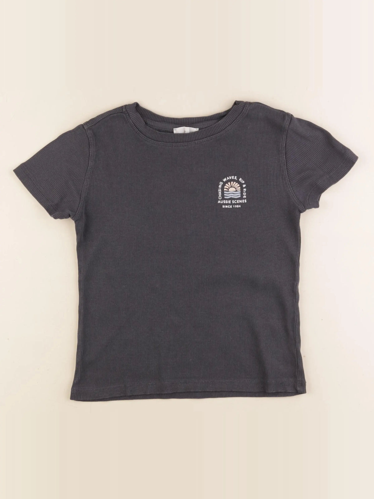Mango - tee-shirt gris - 9/10 ans
