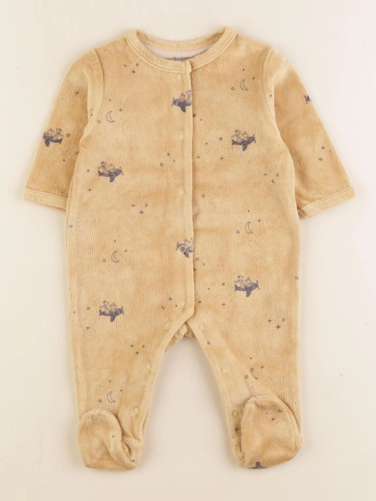 Vertbaudet - pyjama velours jaune - 3 mois