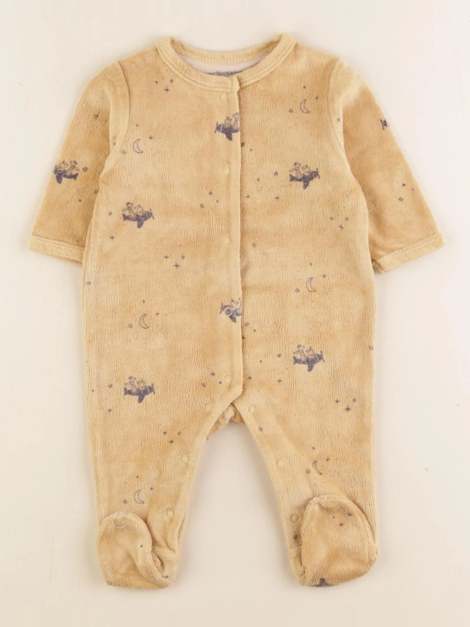 Vertbaudet - pyjama velours jaune - 3 mois