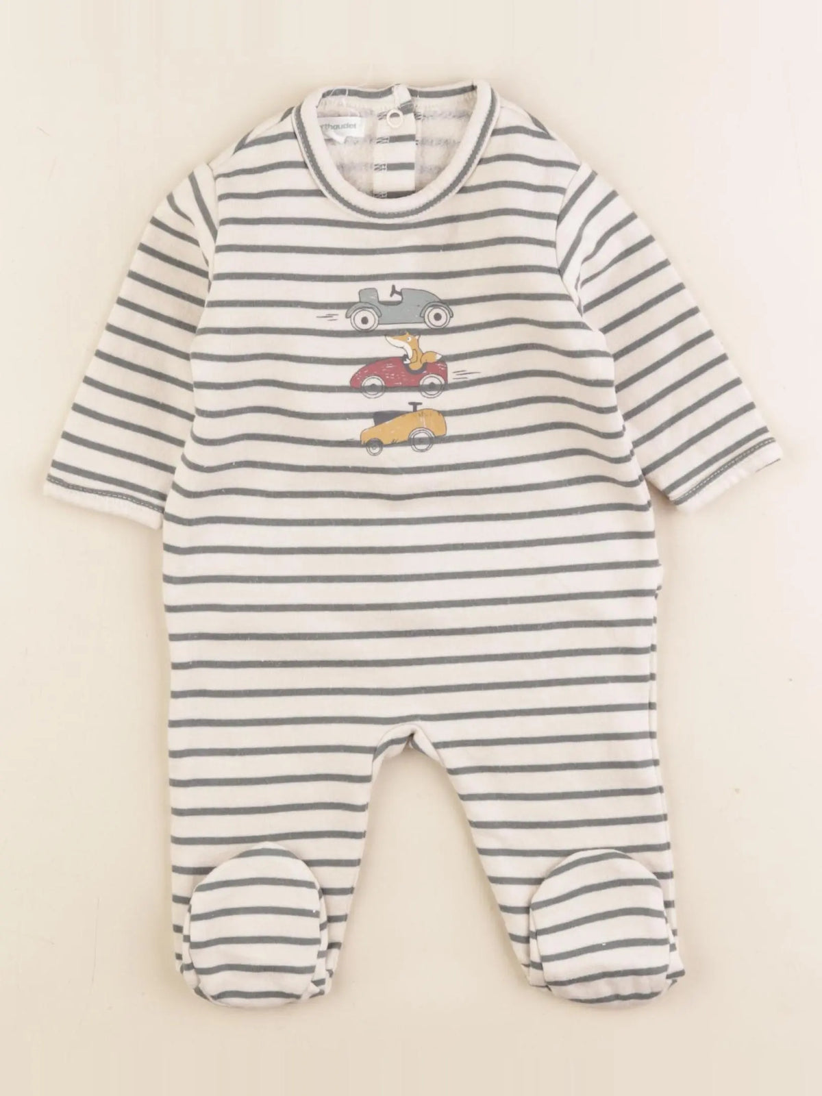 Vertbaudet - pyjama beige, vert - 3 mois