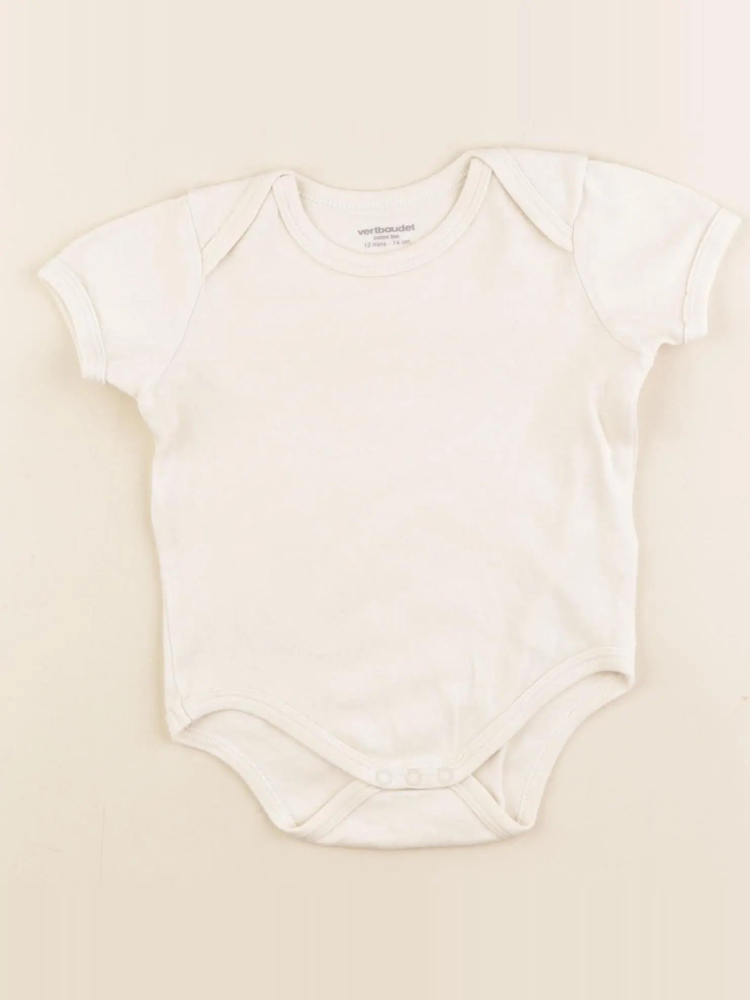 Vertbaudet - body beige - 12 mois