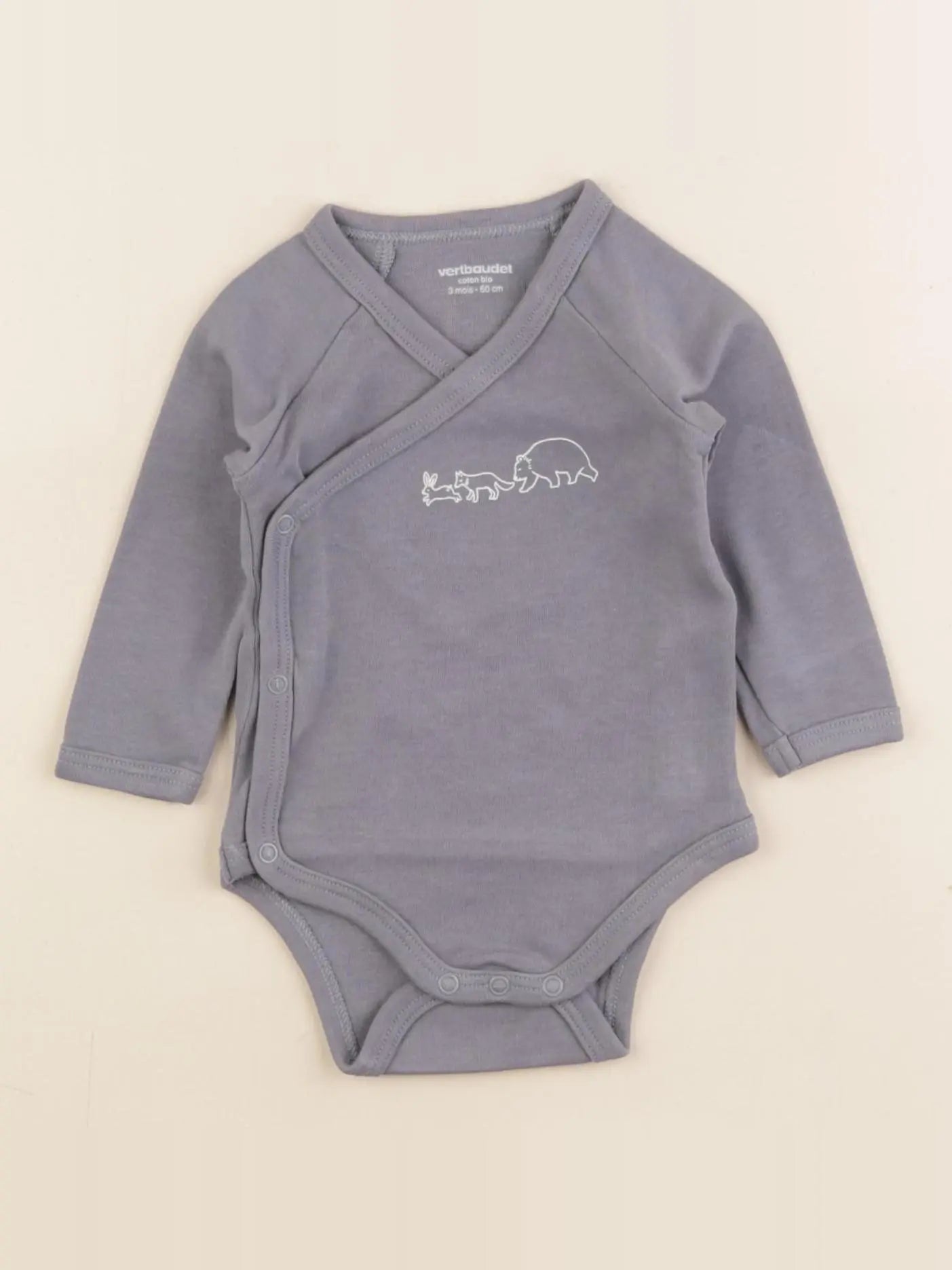 Vertbaudet - body gris - 3 mois