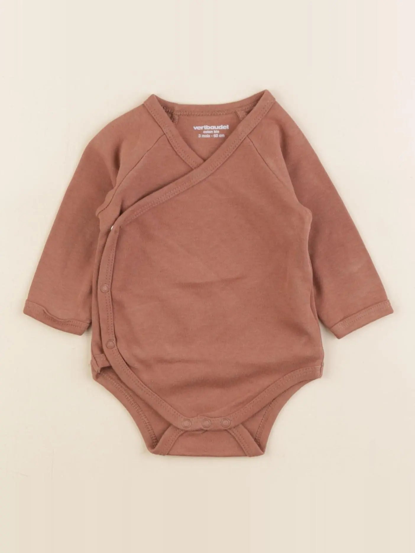 Vertbaudet - body marron - 3 mois