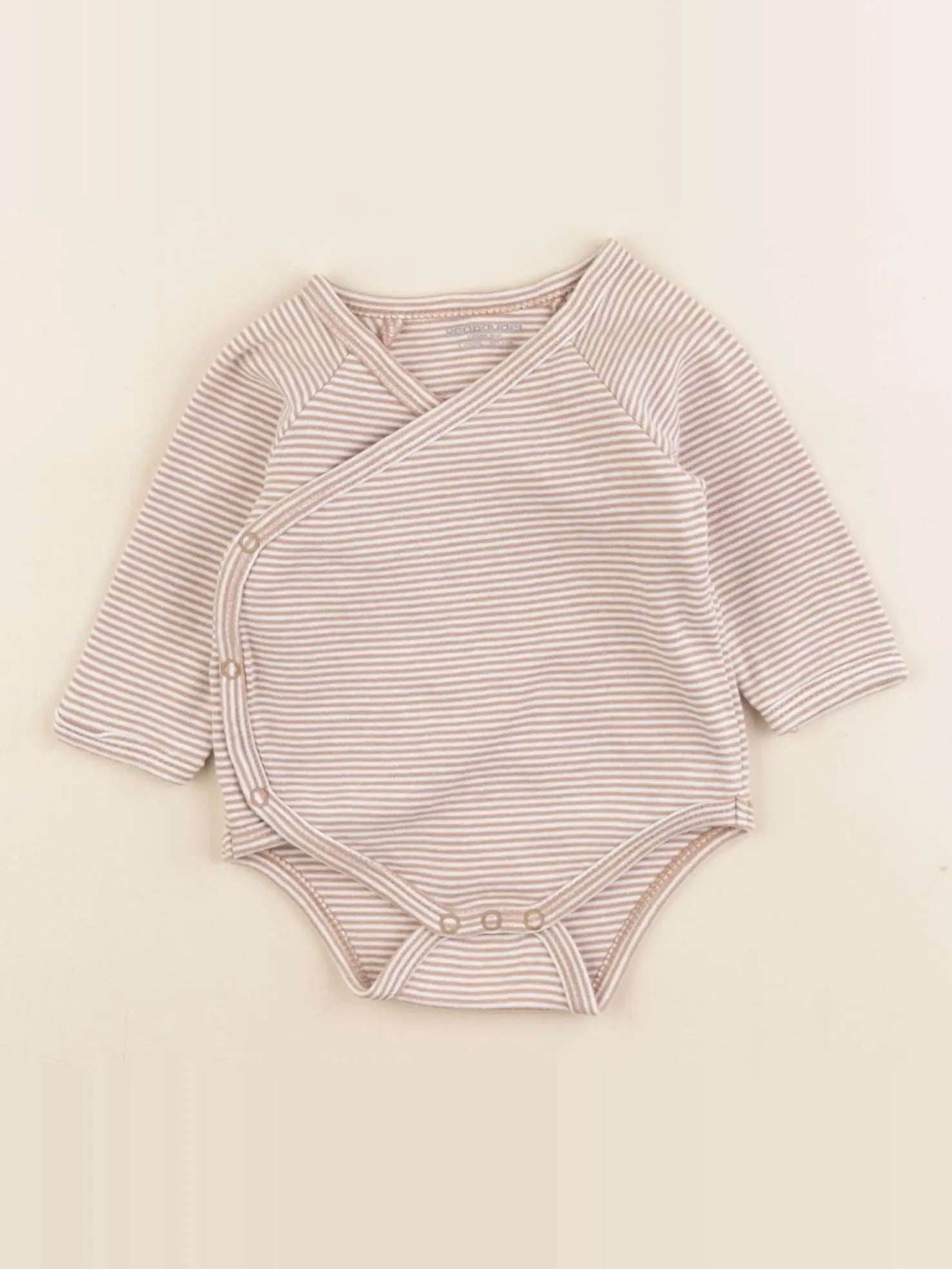 Vertbaudet - body marron, blanc - 3 mois