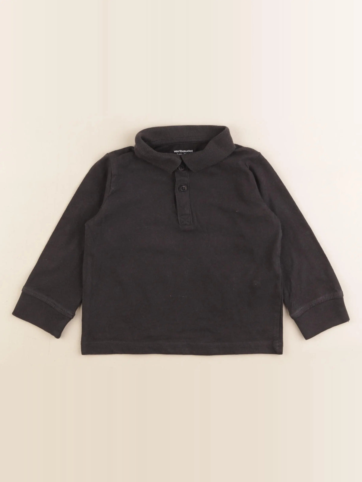 Vertbaudet - polo noir - 4 ans