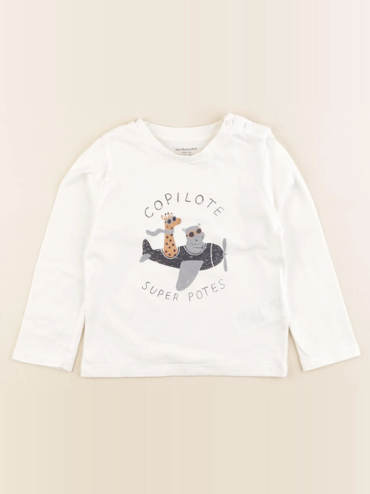 Vertbaudet - tee-shirt blanc - 24 mois