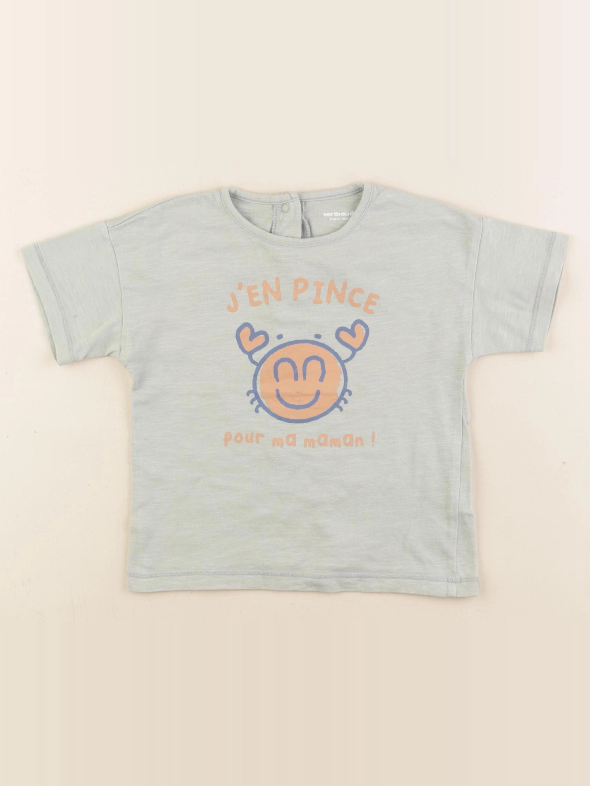 Vertbaudet - tee-shirt vert - 2 ans