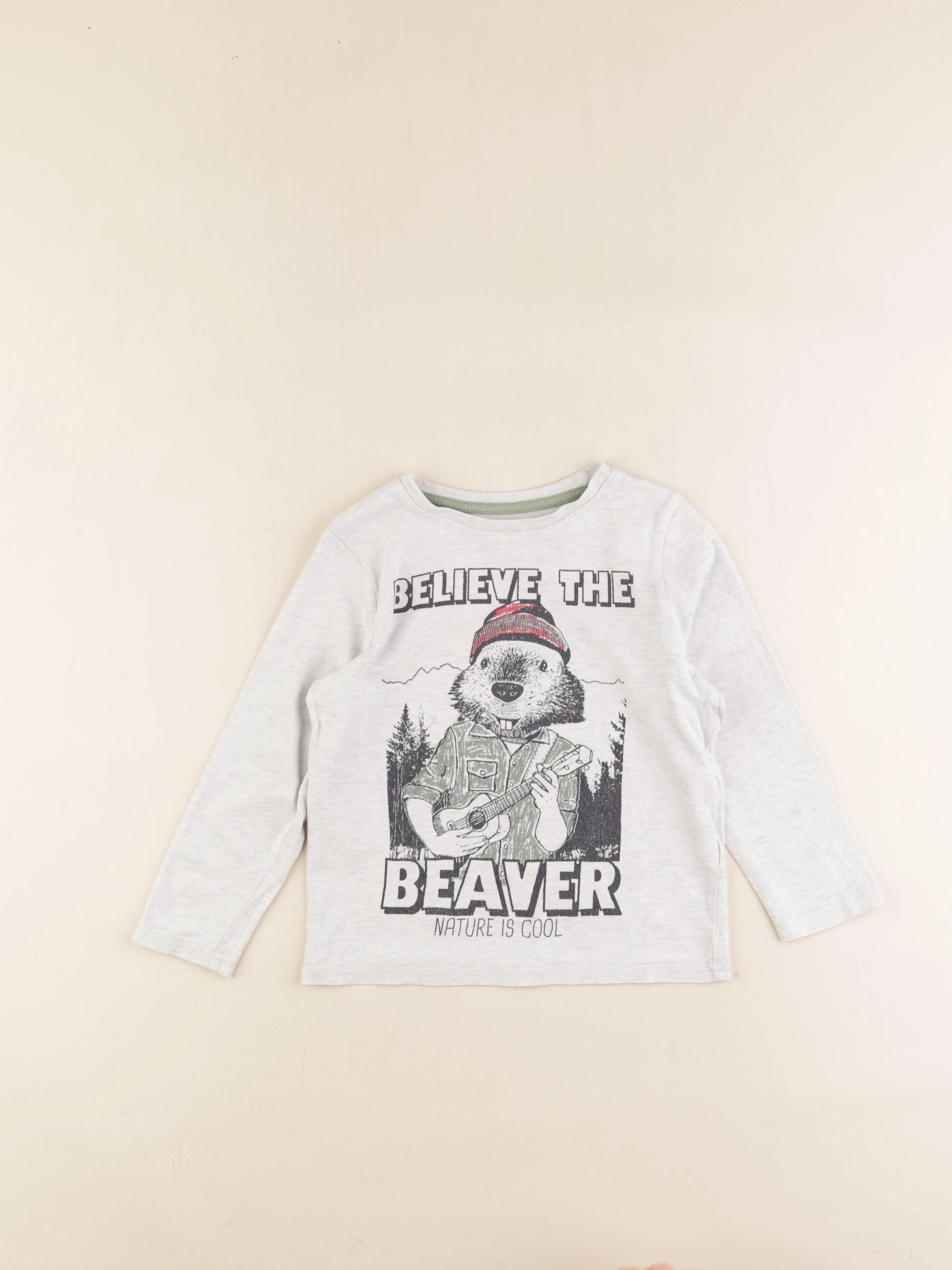 Vertbaudet - tee-shirt gris - 5 ans
