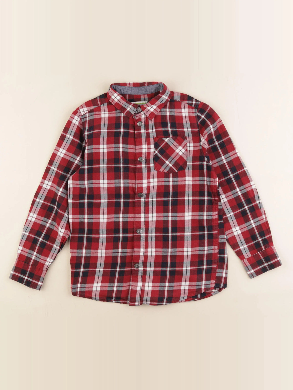 Vertbaudet - chemise rouge - 8 ans