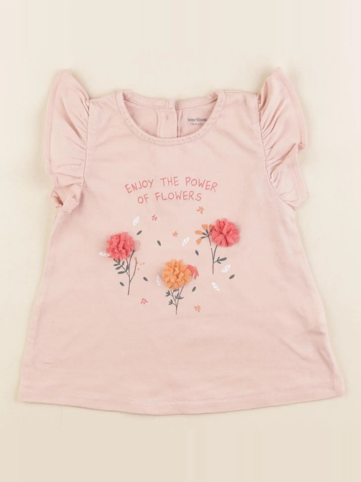 Vertbaudet - tee-shirt rose - 18 mois