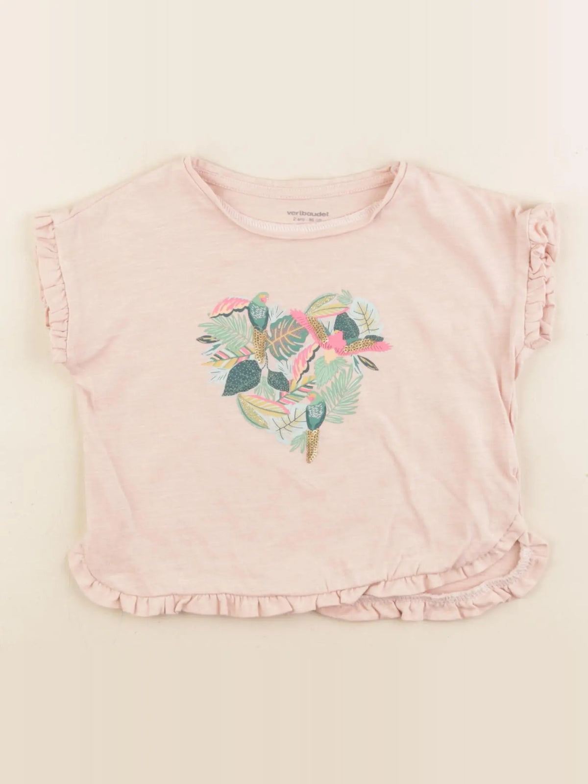 Vertbaudet - tee-shirt rose - 2 ans