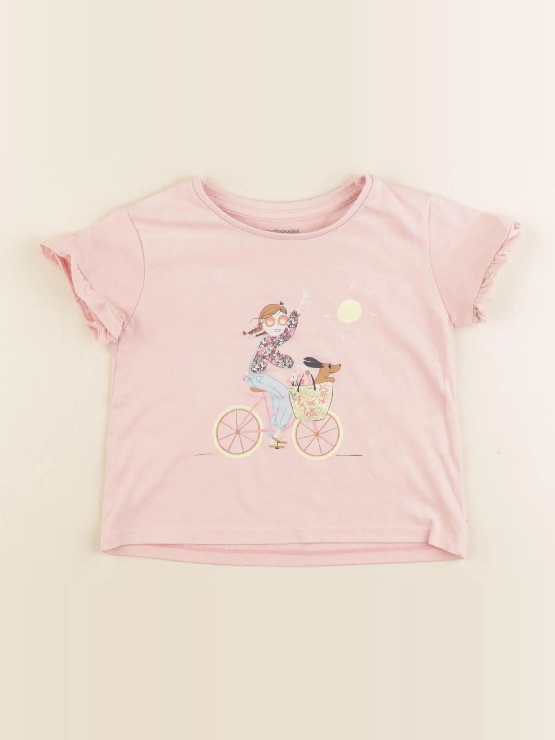 Vertbaudet - tee-shirt rose - 2 ans
