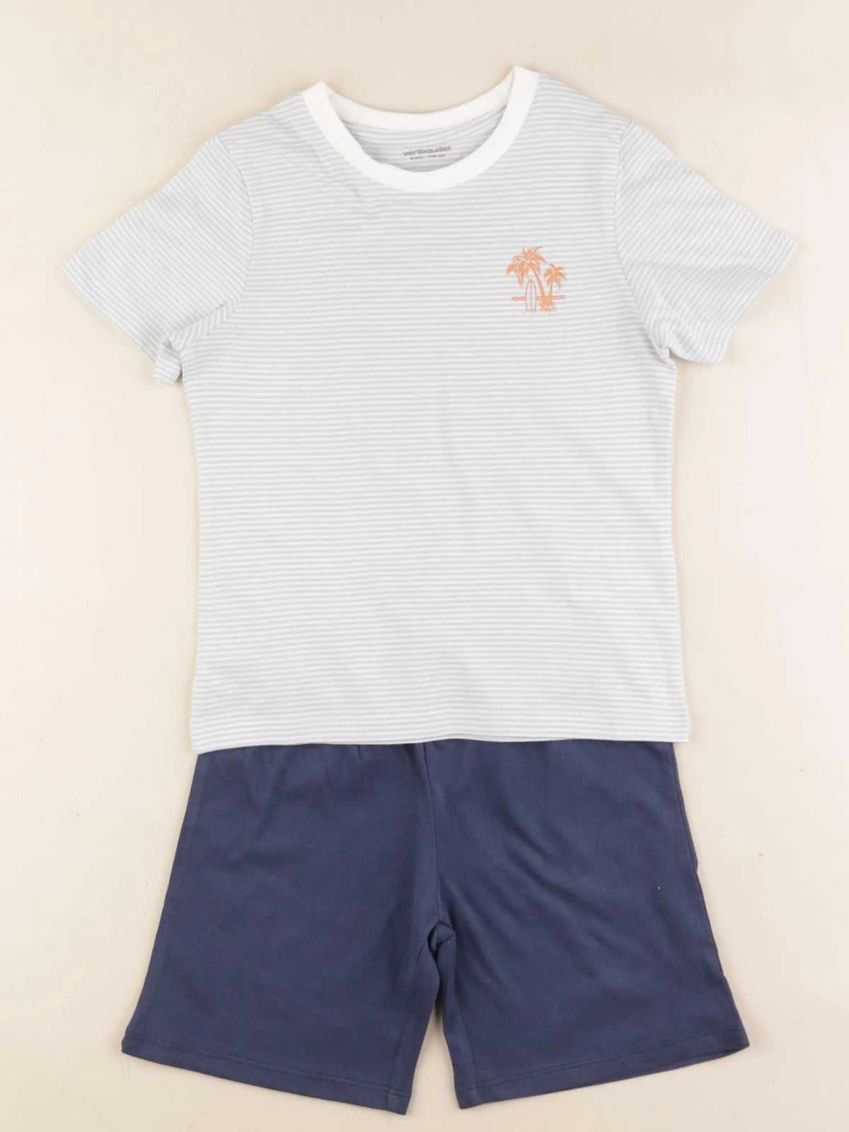 Vertbaudet - pyjama coton bleu, blanc - 6 ans