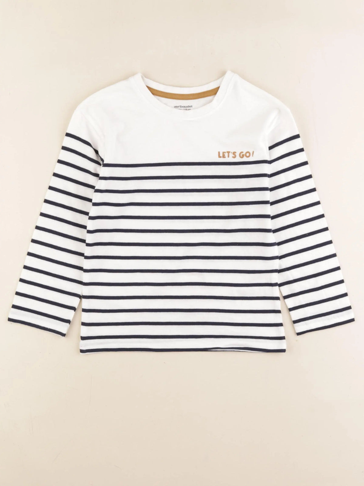 Vertbaudet - tee-shirt bleu, blanc - 6 ans