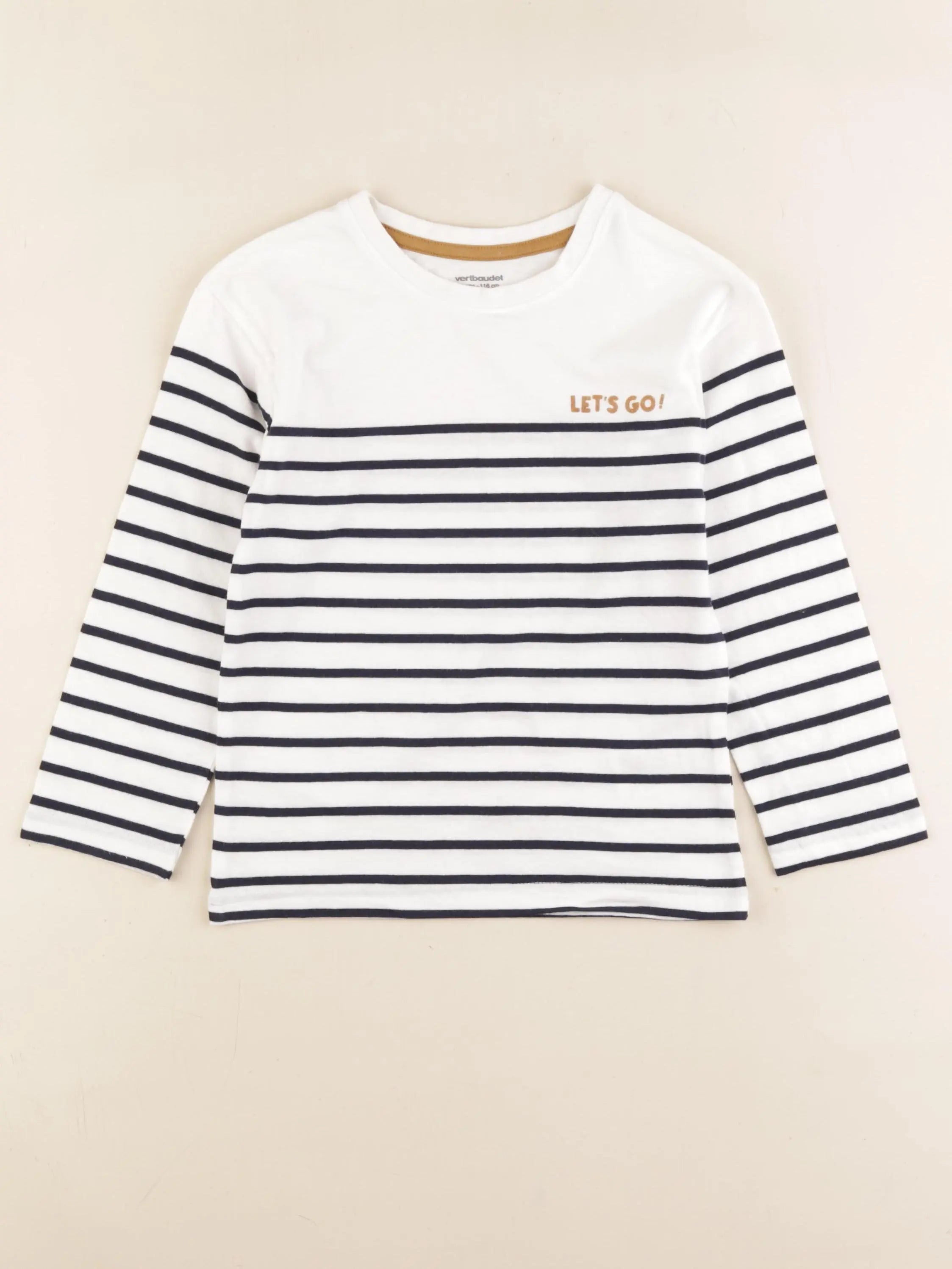 Vertbaudet - tee-shirt bleu, blanc - 6 ans