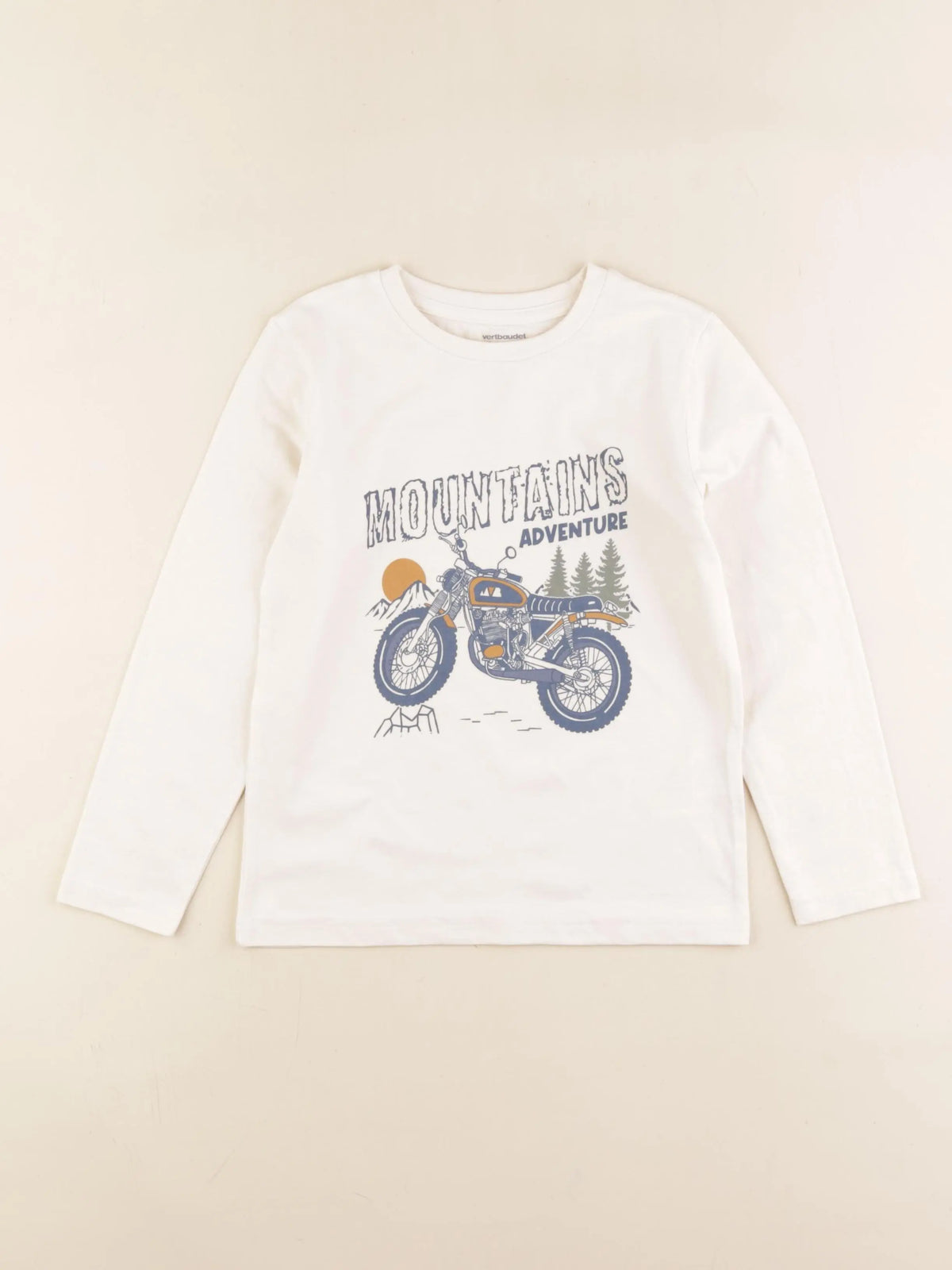 Vertbaudet - tee-shirt beige - 6 ans