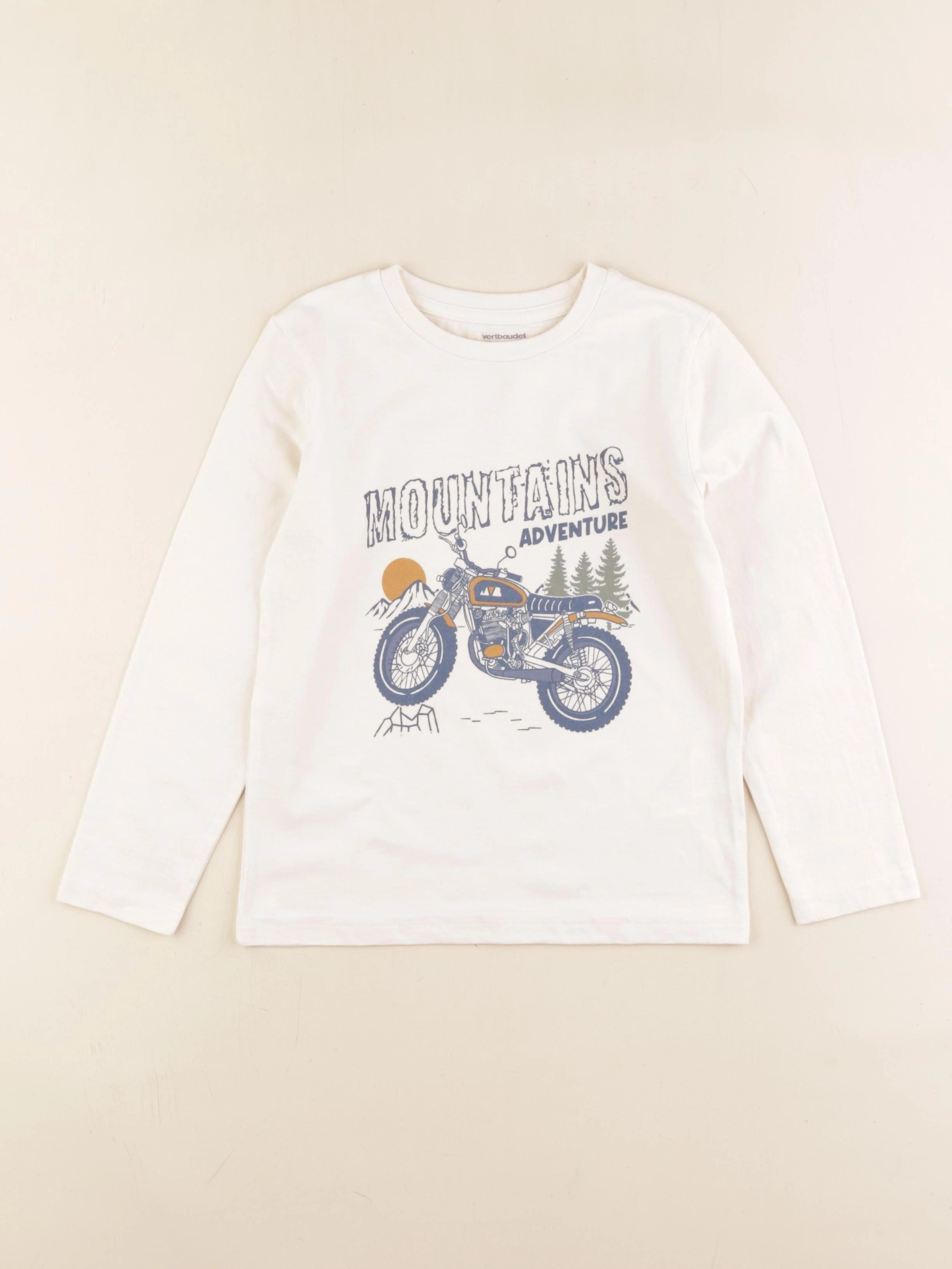 Vertbaudet - tee-shirt beige - 6 ans