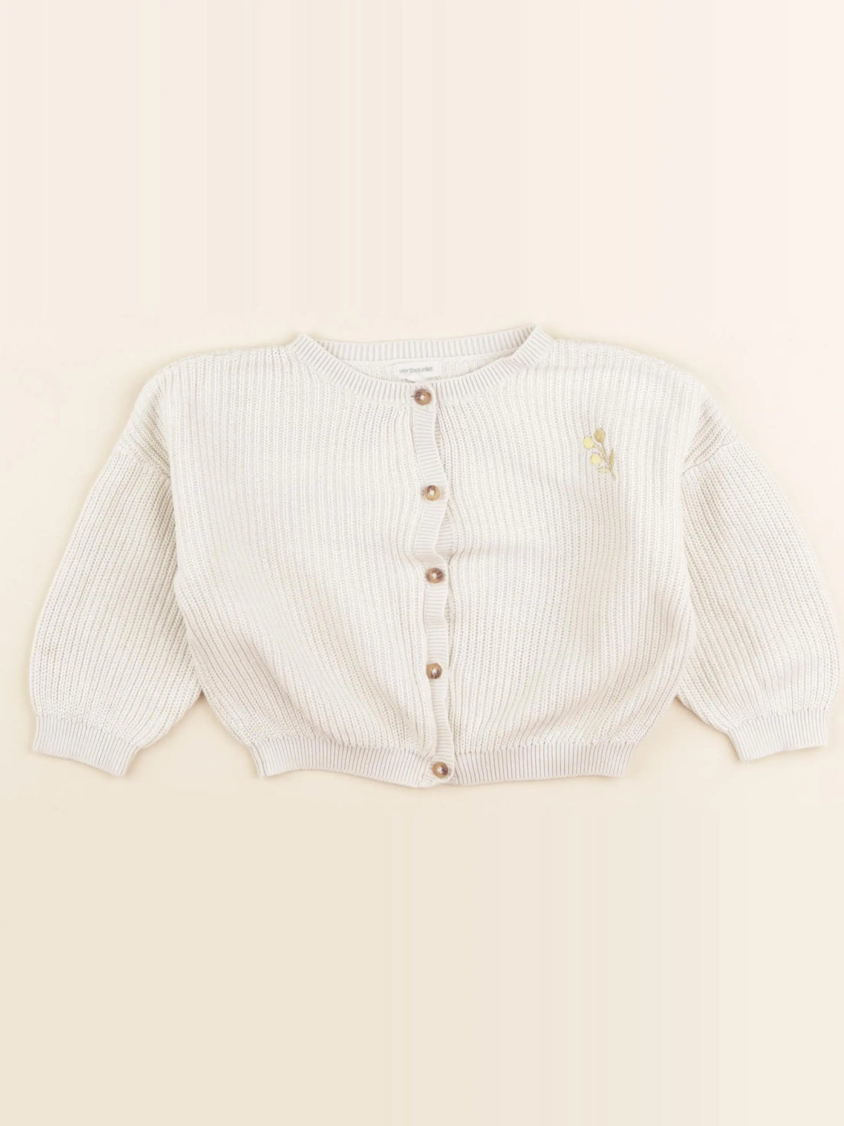 Vertbaudet - gilet beige, or - 18 mois