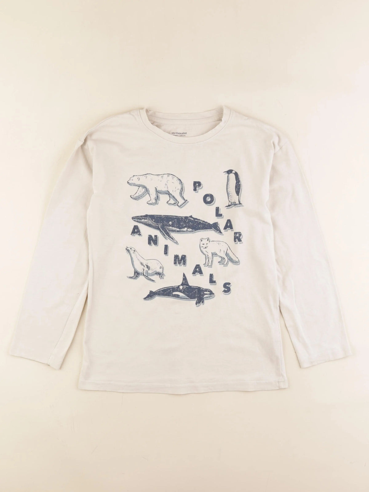 Vertbaudet - tee-shirt beige - 10 ans