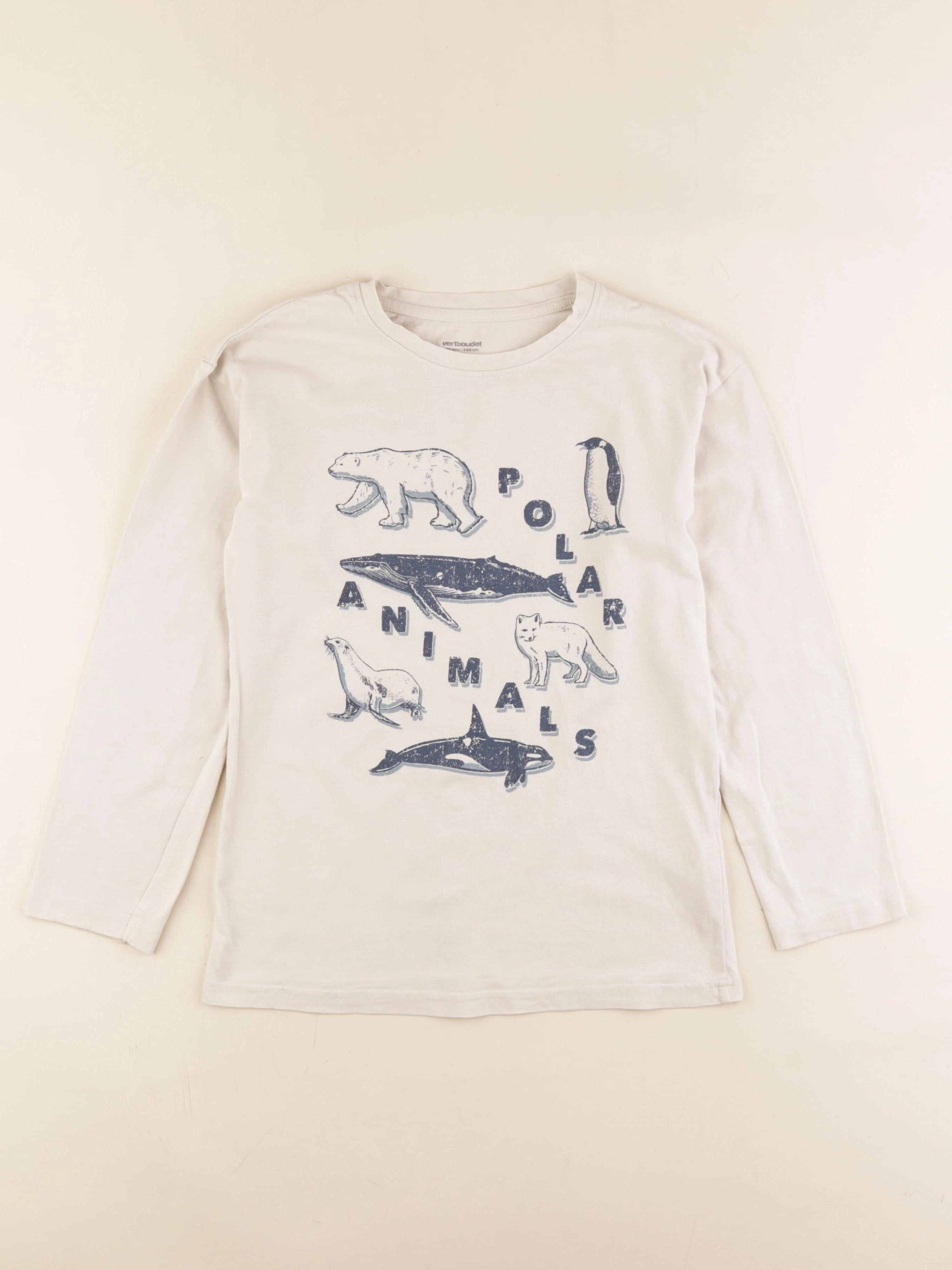 Vertbaudet - tee-shirt beige - 10 ans