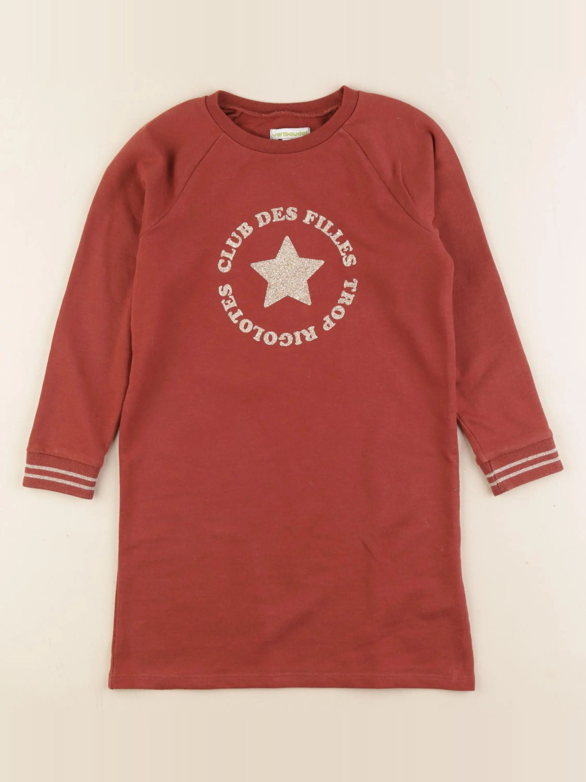 Vertbaudet - robe rouge, or - 6 ans