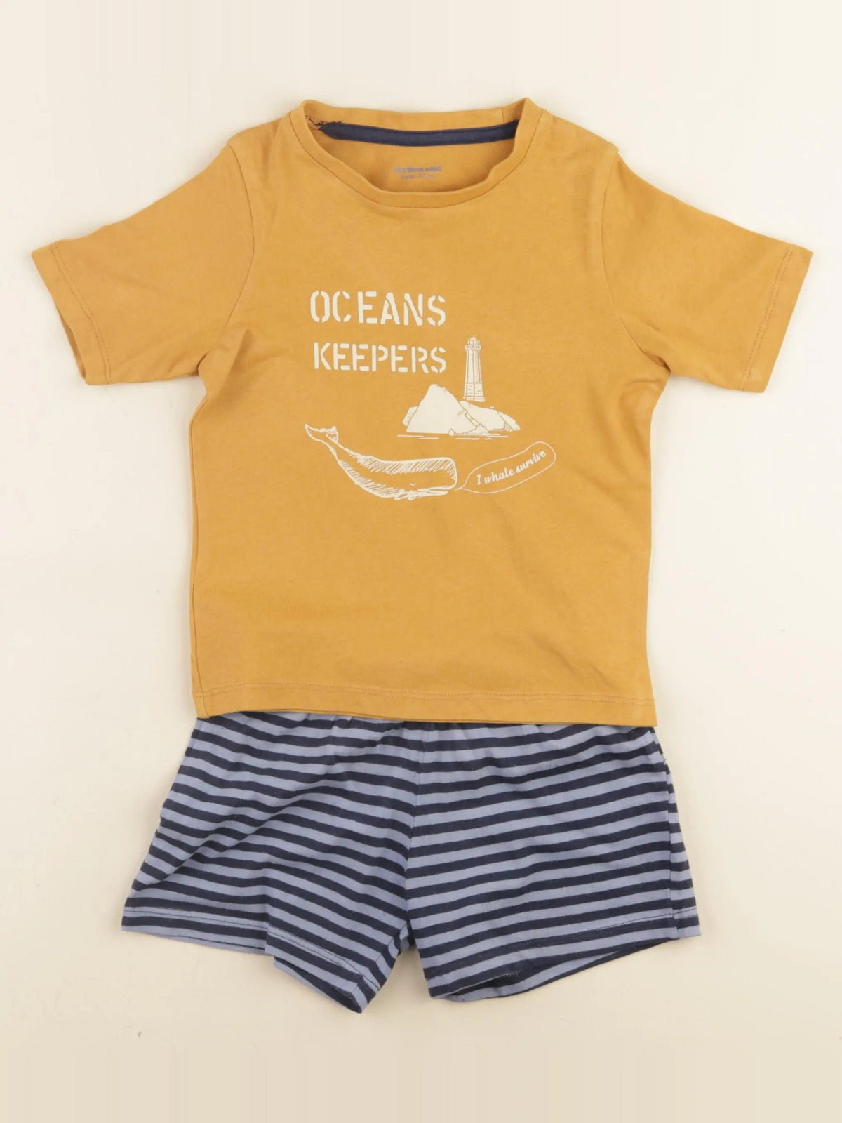 Vertbaudet - pyjama coton bleu, jaune - 3 ans