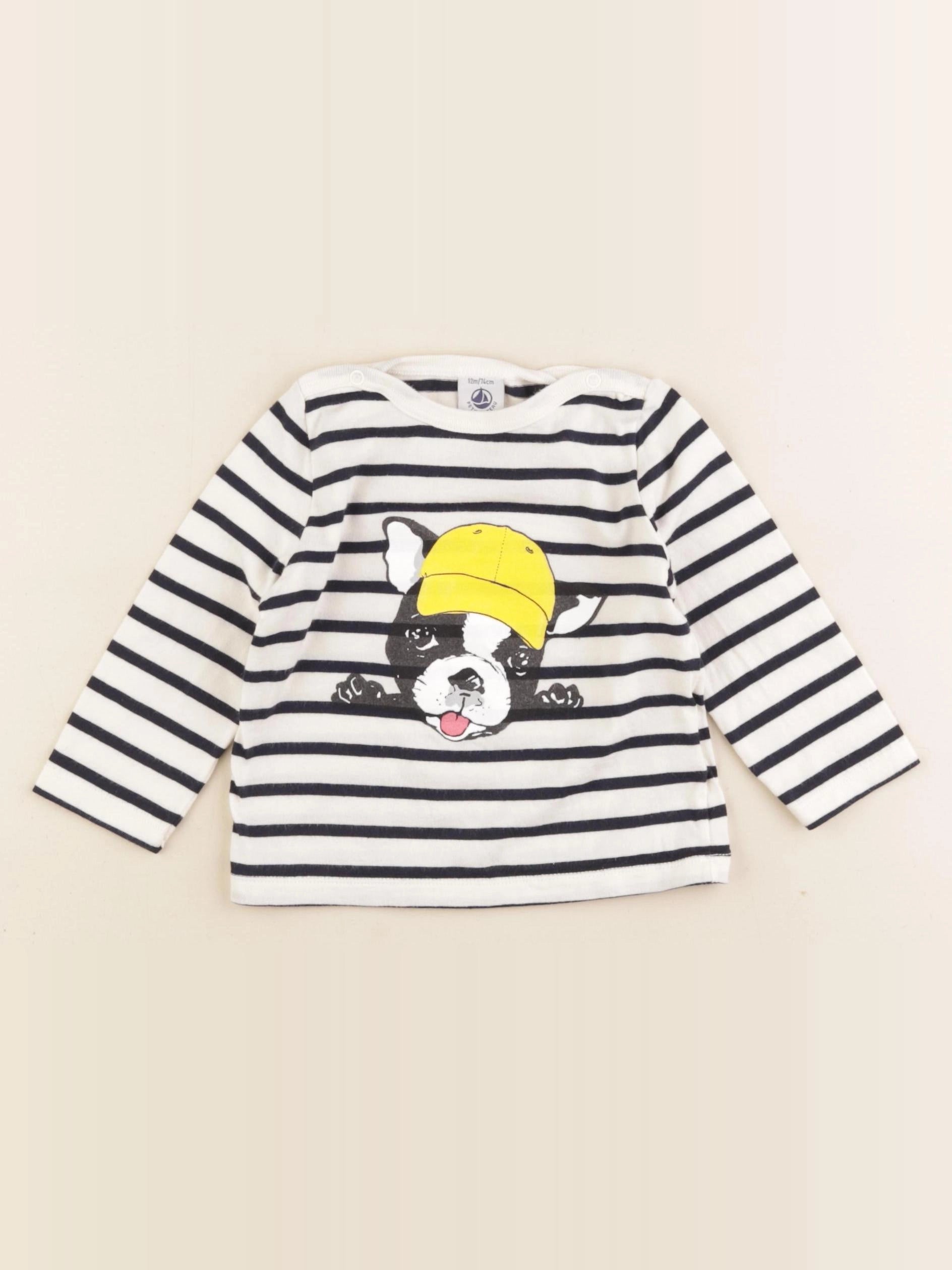 Petit Bateau - tee-shirt blanc - 12 mois