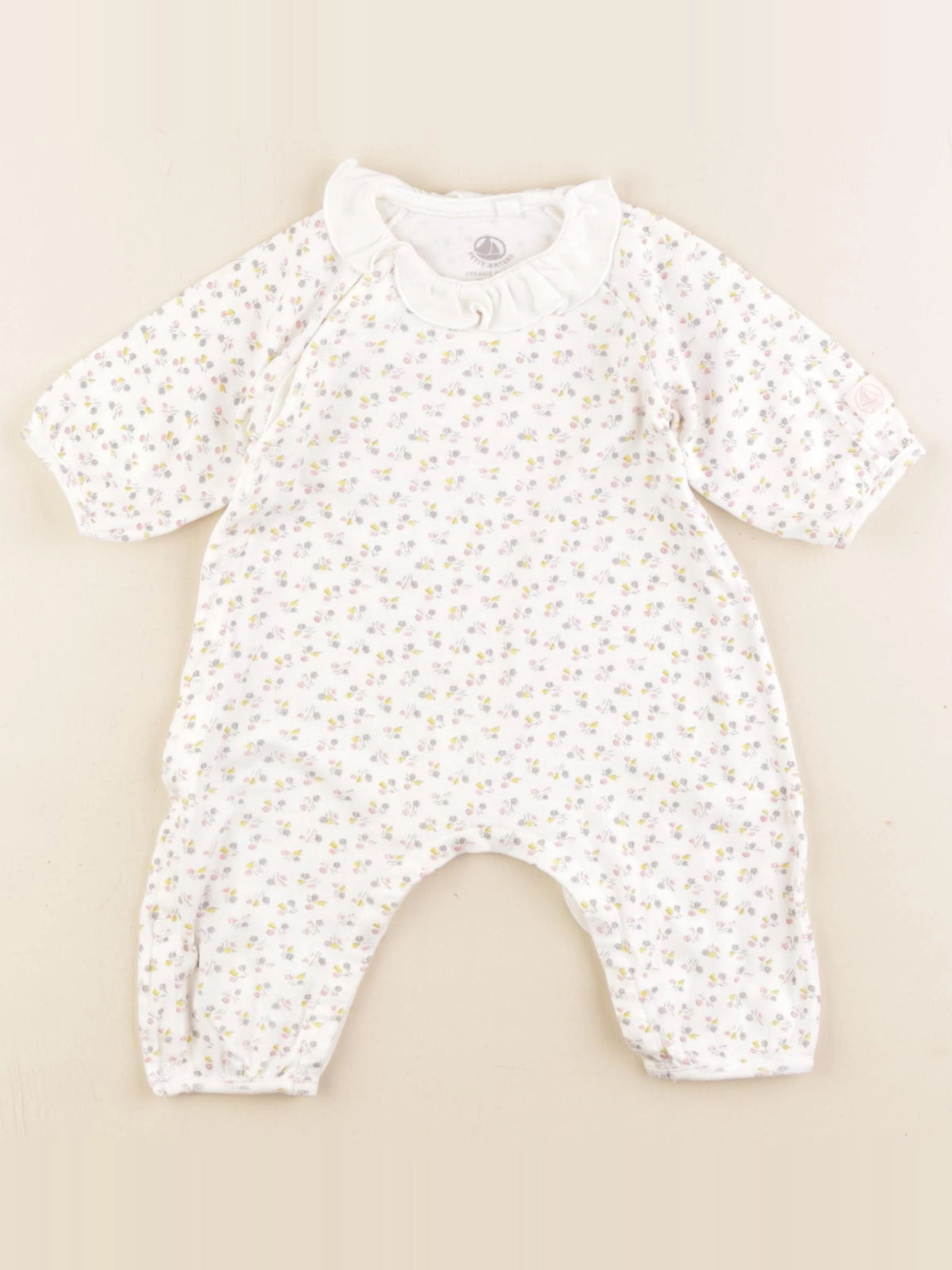 Petit Bateau - pyjama coton blanc - 3 mois