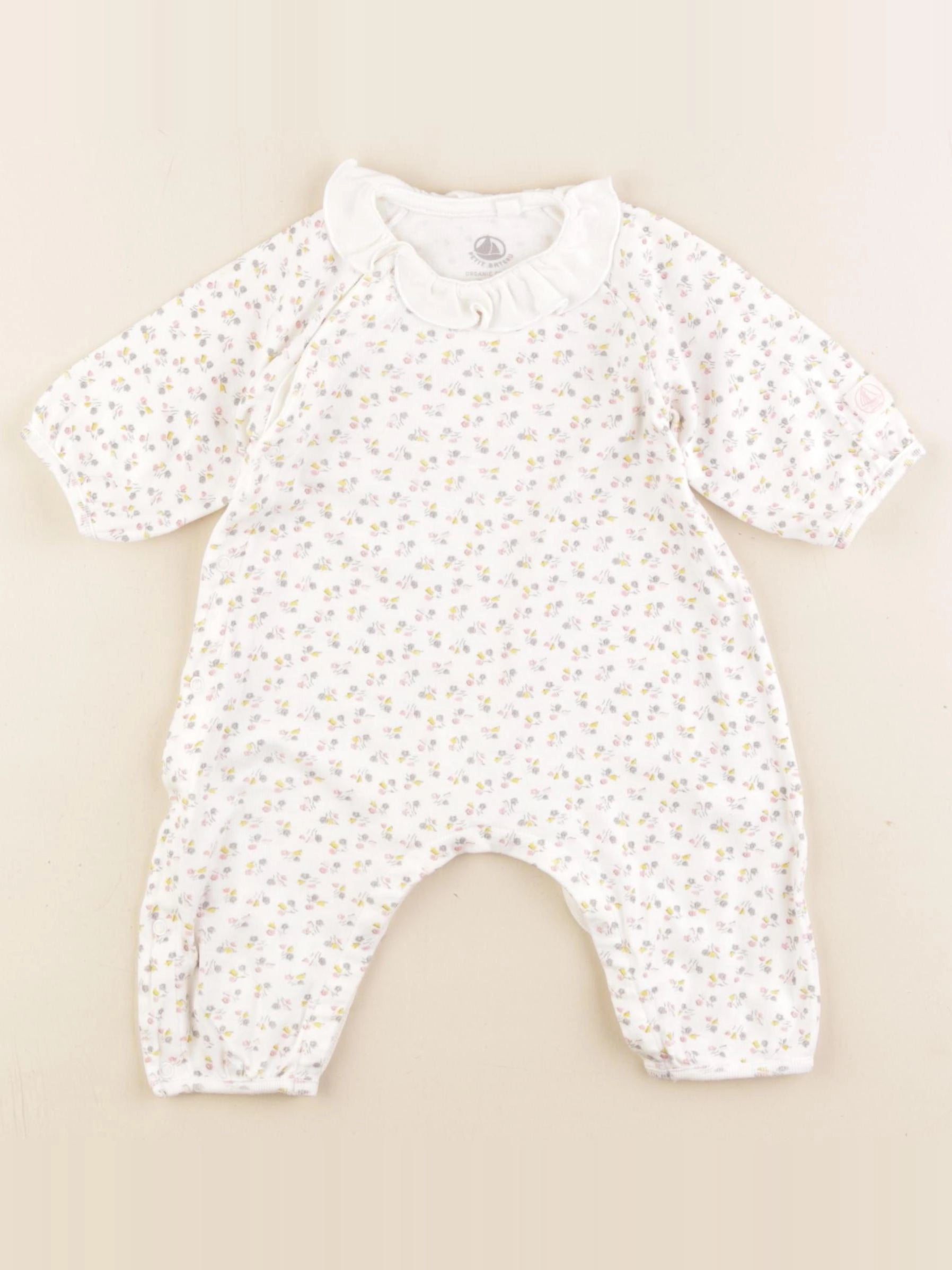 Petit Bateau - pyjama coton blanc - 3 mois