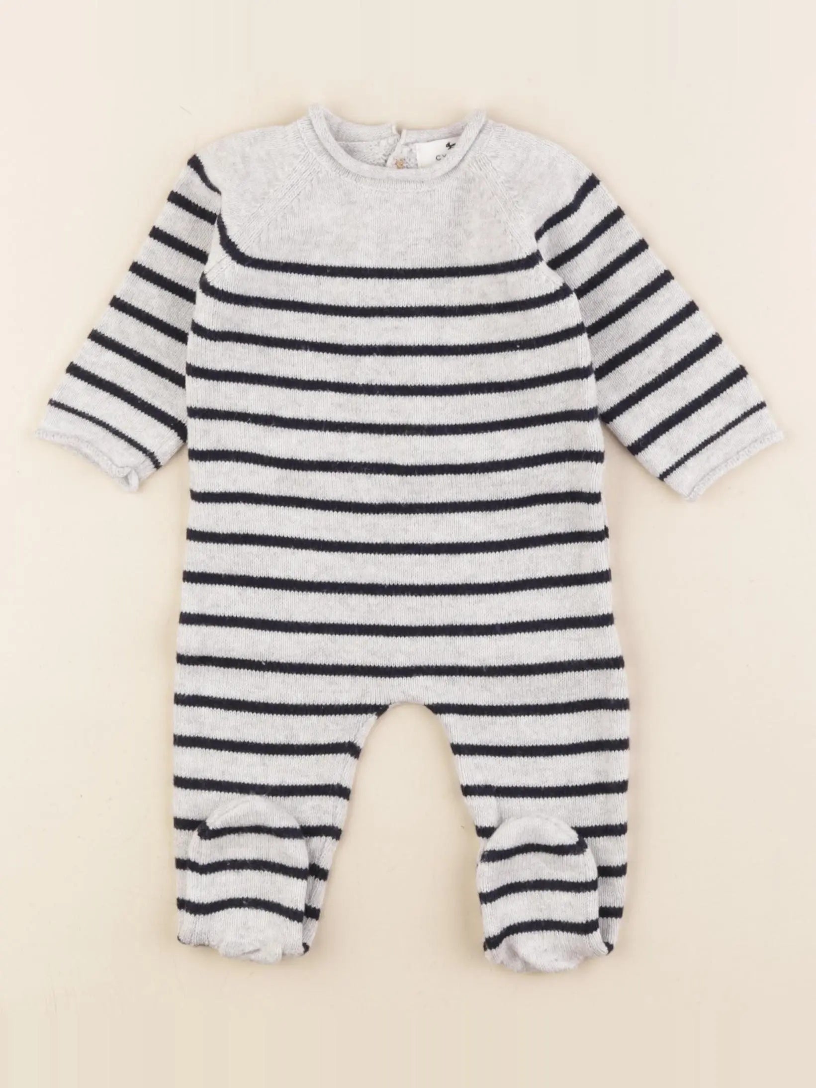 Cyrillus - combinaison gris, bleu - 3 mois