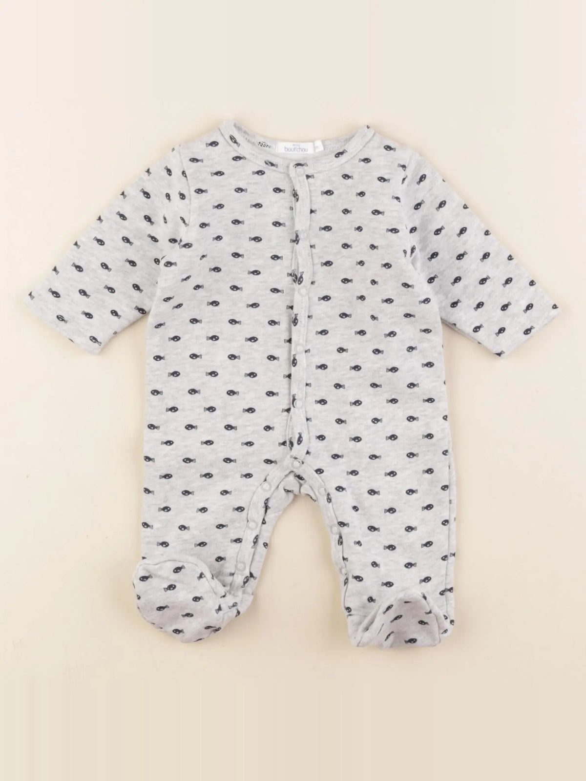 Boutchou - pyjama coton gris - 1 mois