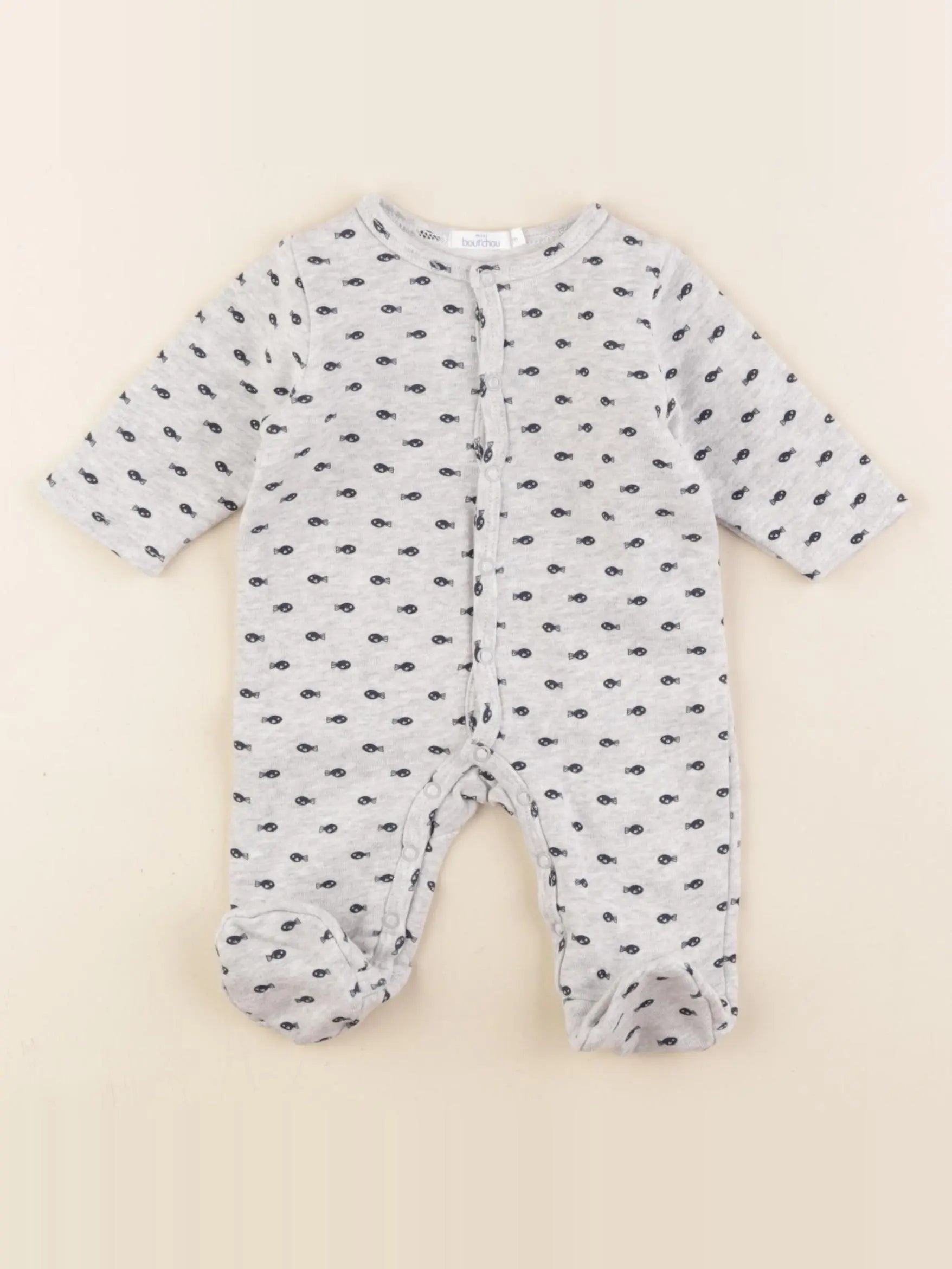 Boutchou - pyjama coton gris - 1 mois